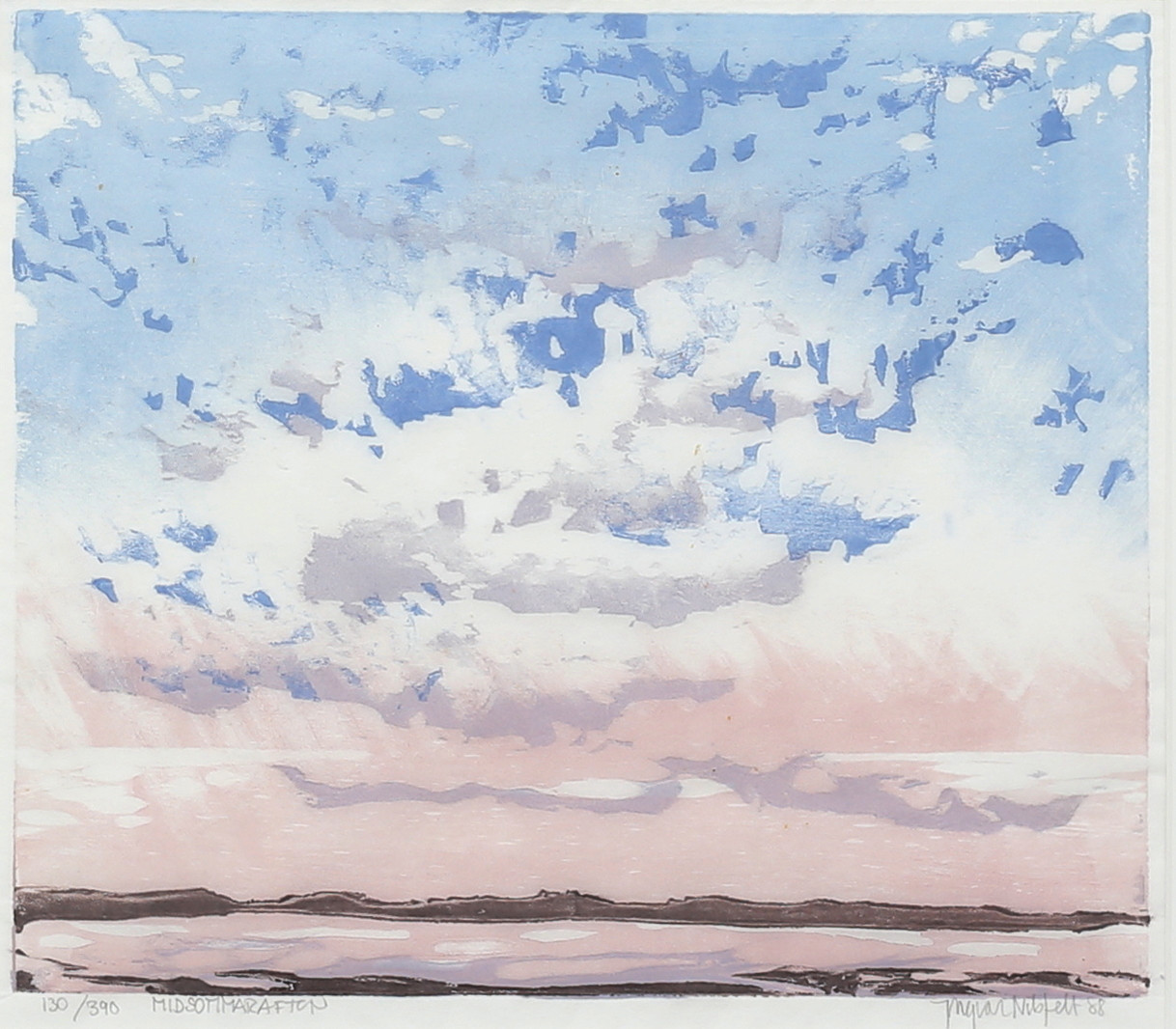 INGVAR NILSFELT (FÖDD 1933). "Midsommarafton", färglitografi, signerad, daterad -88, numrerad 130/390.