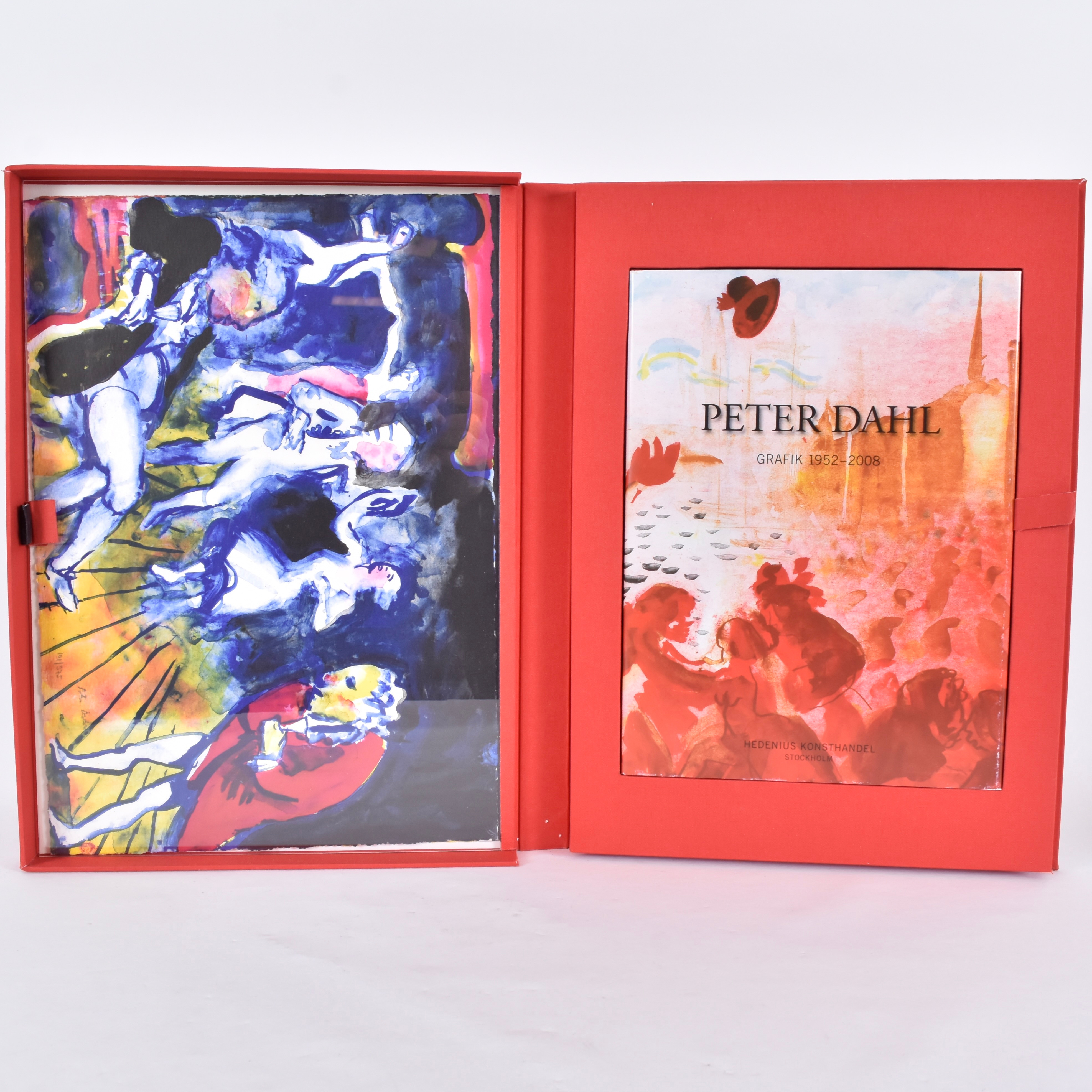 PETER DAHL. mapp, bok "Grafik 1952-2008" samt 4 färglitografier.