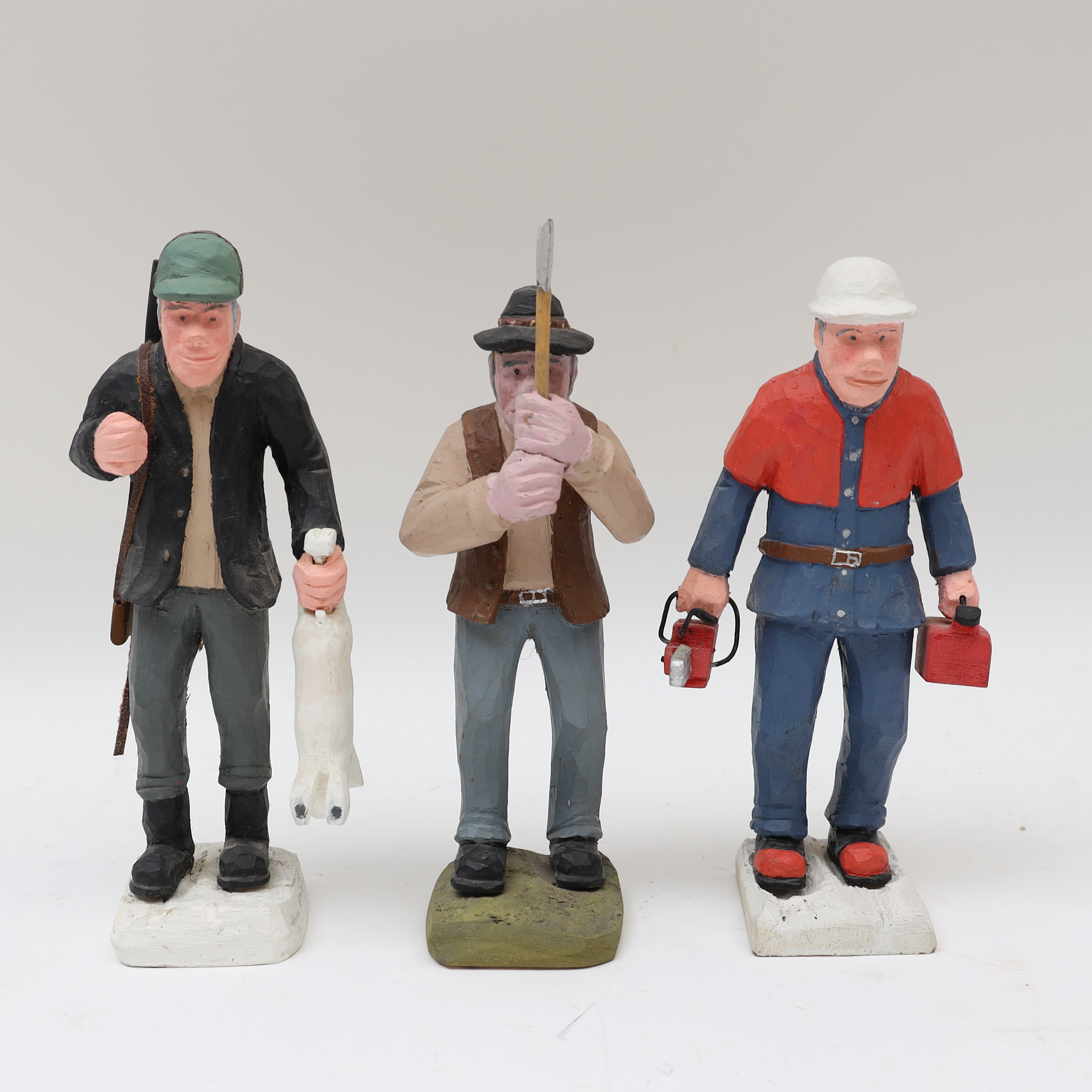 TRÄFIGURER, Skogsarbetare, Jägare.