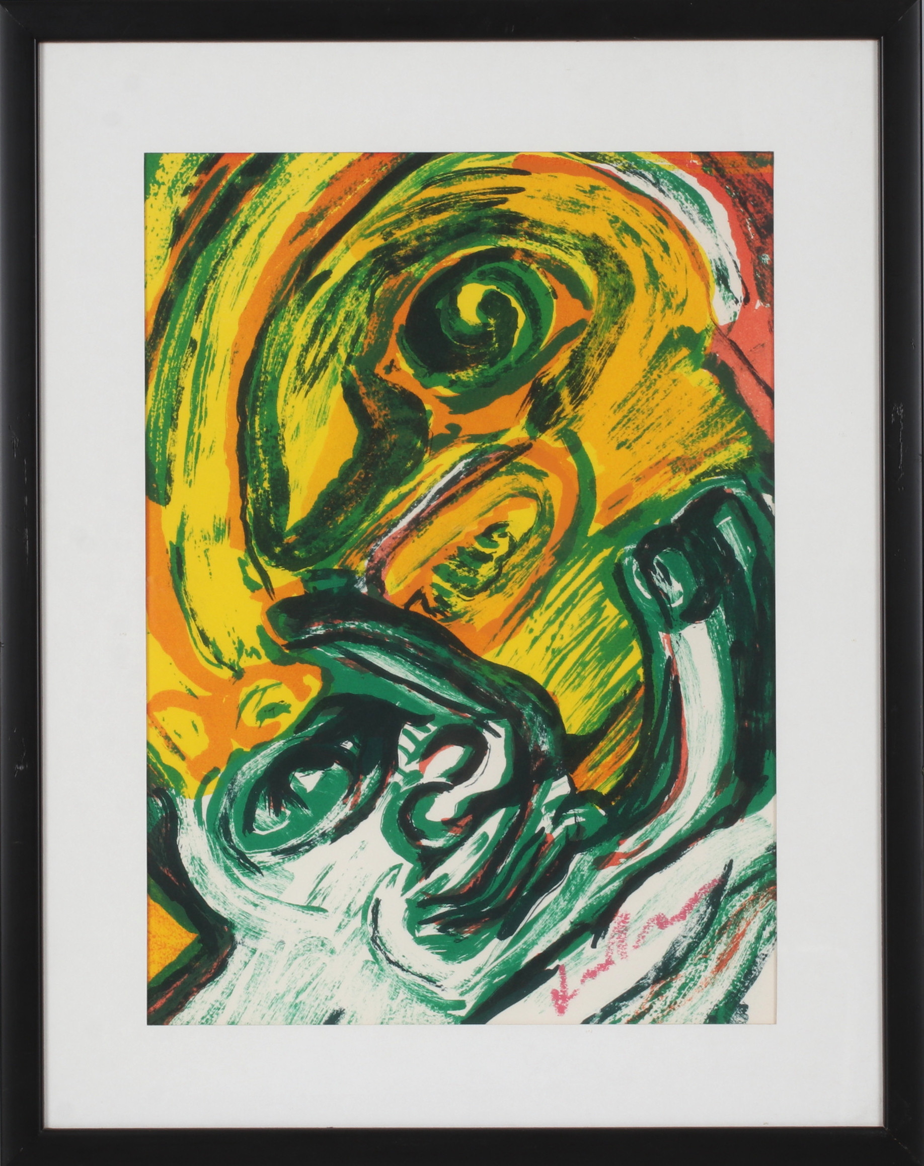 BENGT LINDSTRÖM. Figurkomposition, färglitografi, signerad.