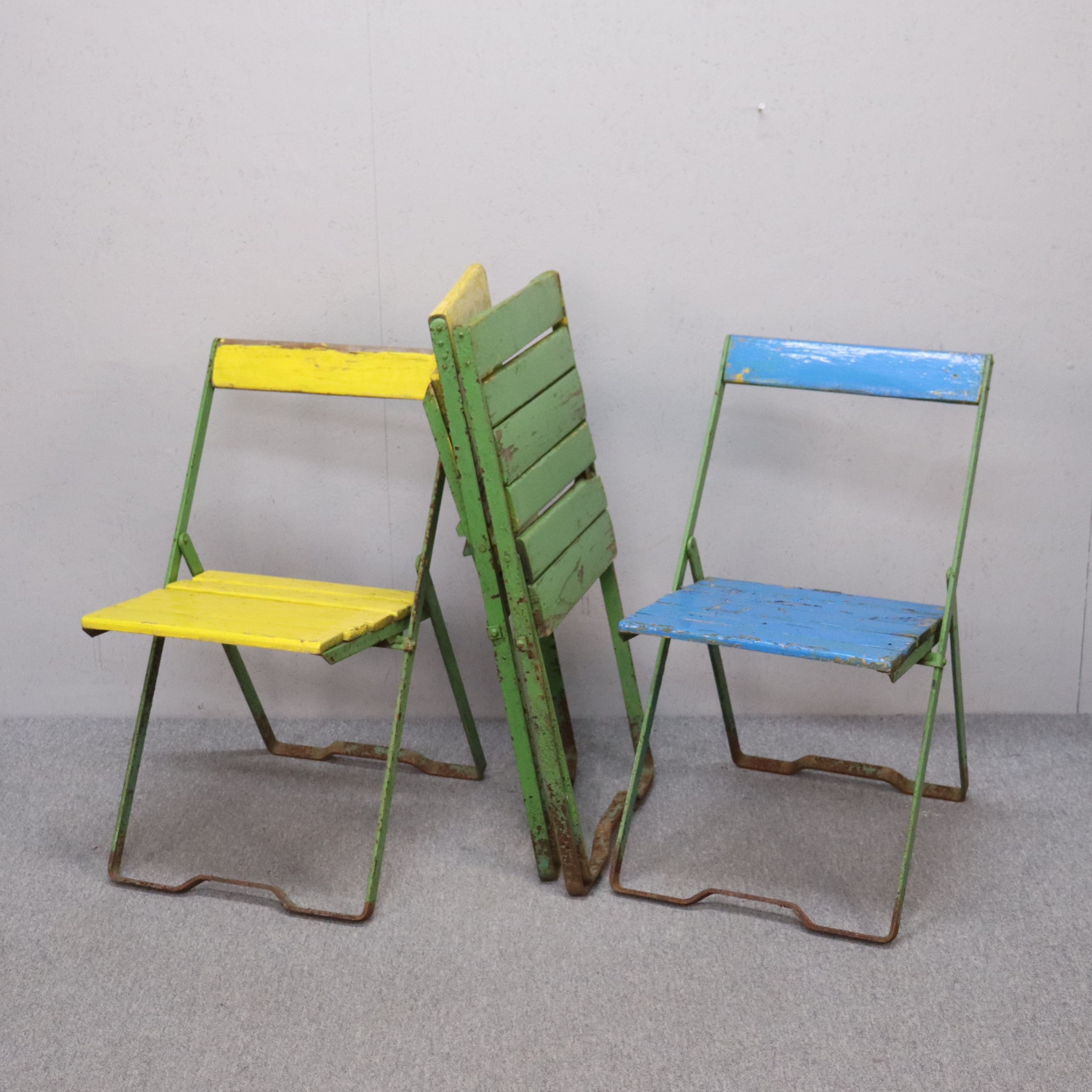 ARTHUR LINDQVIST. fällstol "Nr 5", Grythyttan Stålmöbler, 1940/50-tal, 4 st.