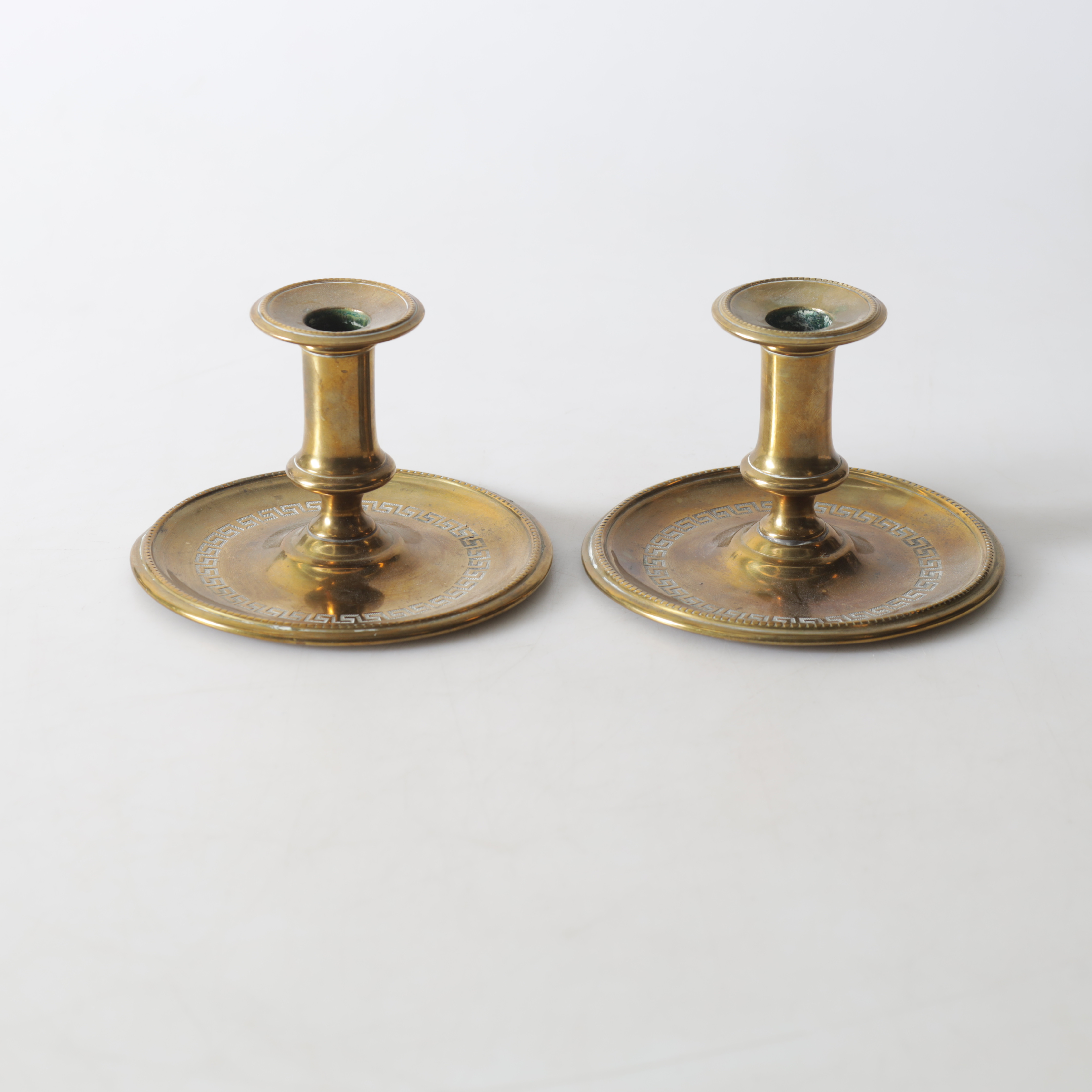 LJUSSTAKAR, 1 par, mässing, 1800-/1900-tal.