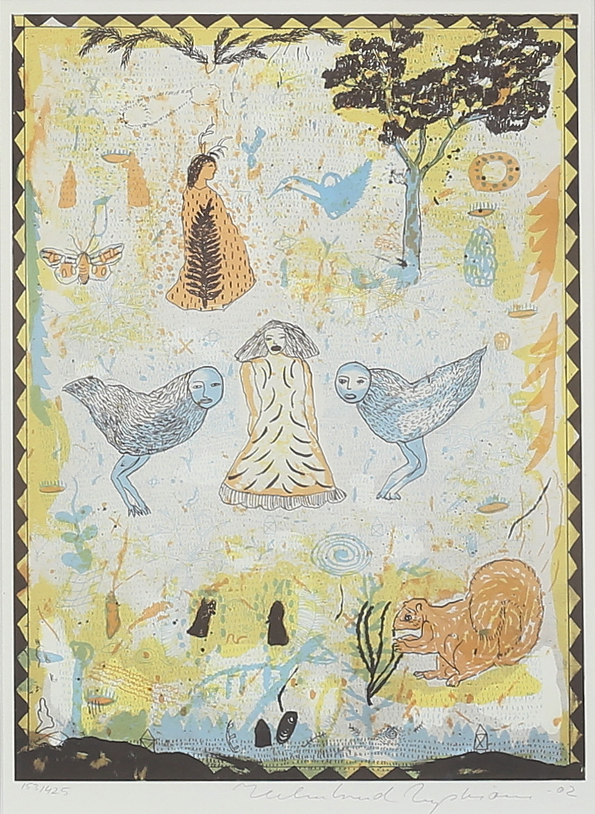 HELMTRUD NYSTRÖM. Komposition, färglitografi, signerad, daterad -02, numrerad 153/425.