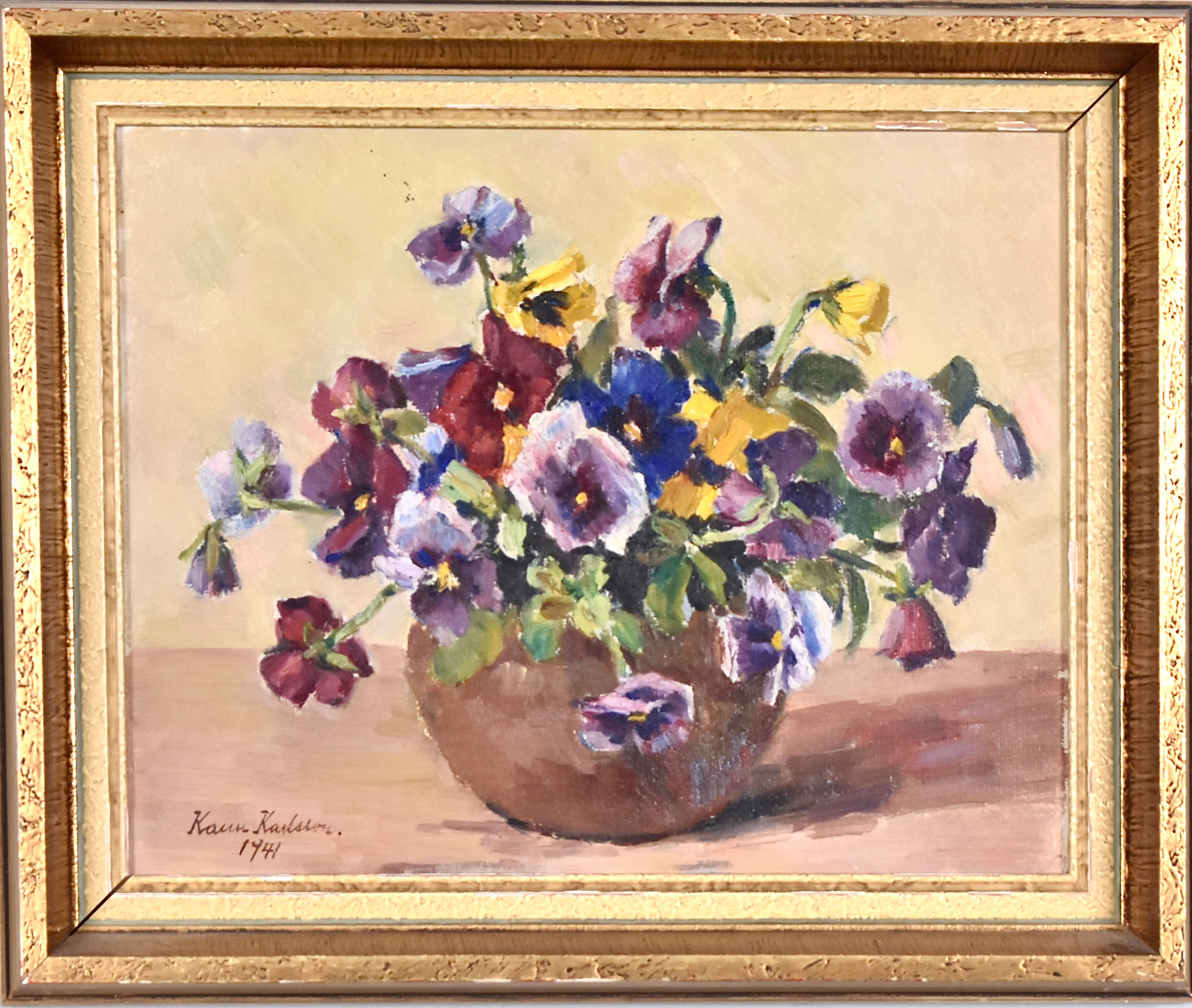 KARIN KARLSSON (1897–1979). Olja på pannå.