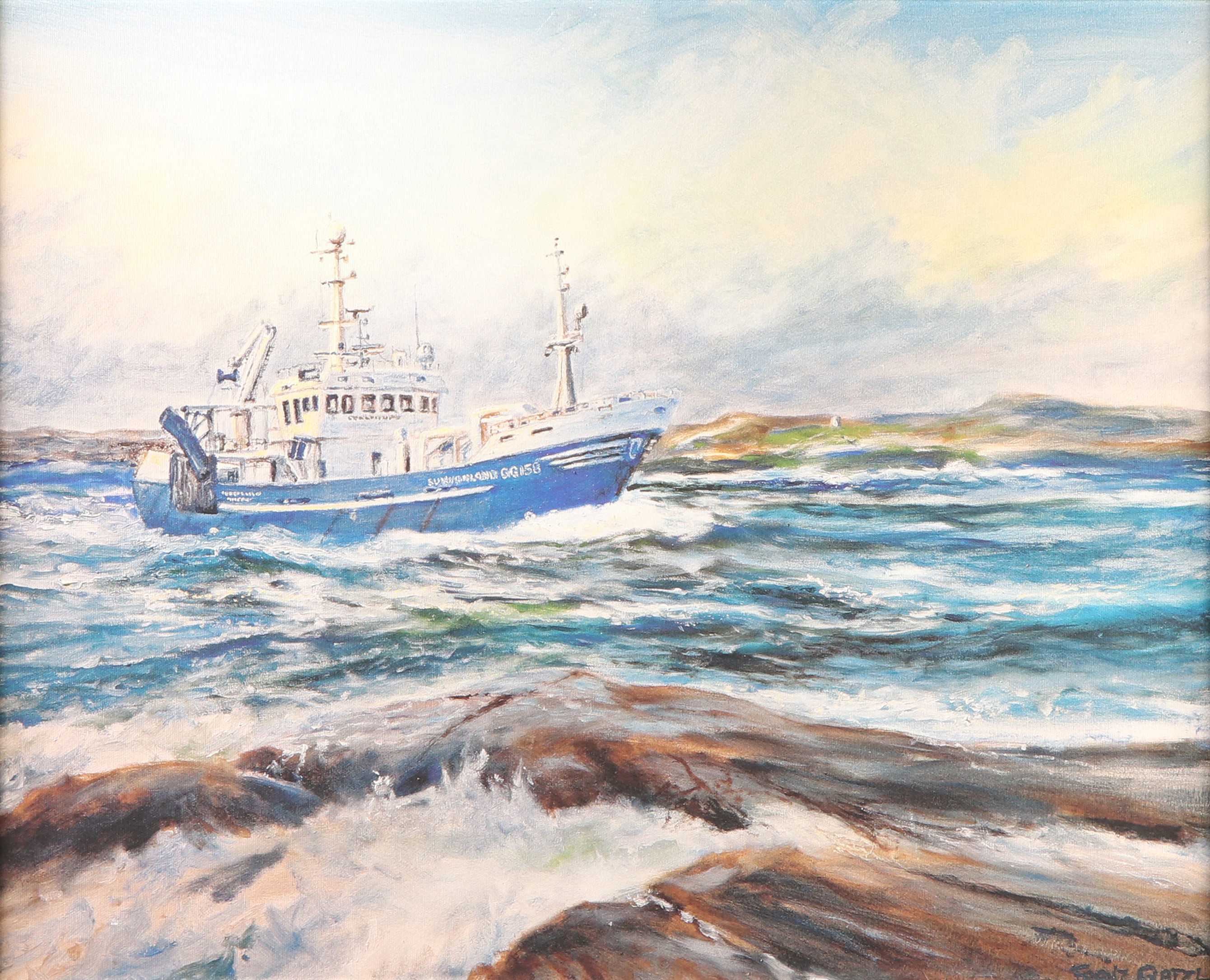 FRANZ GLATZL. Giclée på duk. "Sunnanland GG 158". Signerad a tergo.