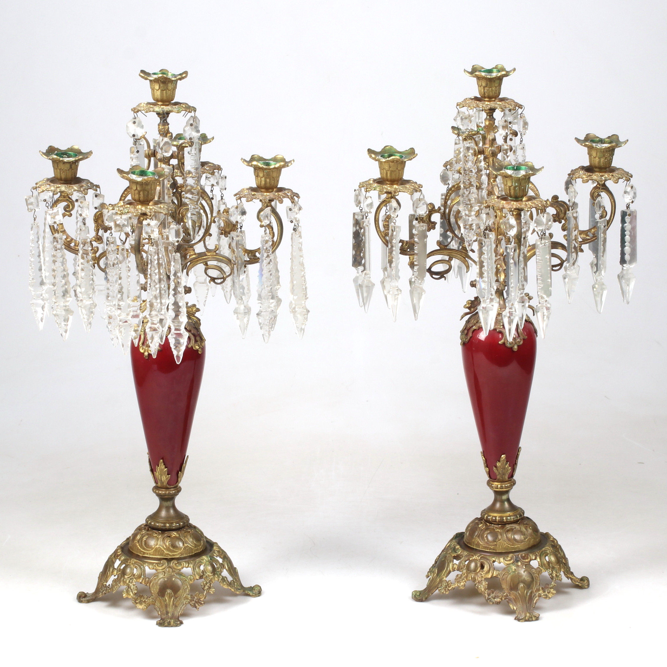 KANDELABRAR, 1 par, Oscarianska, 18/1900-tal.