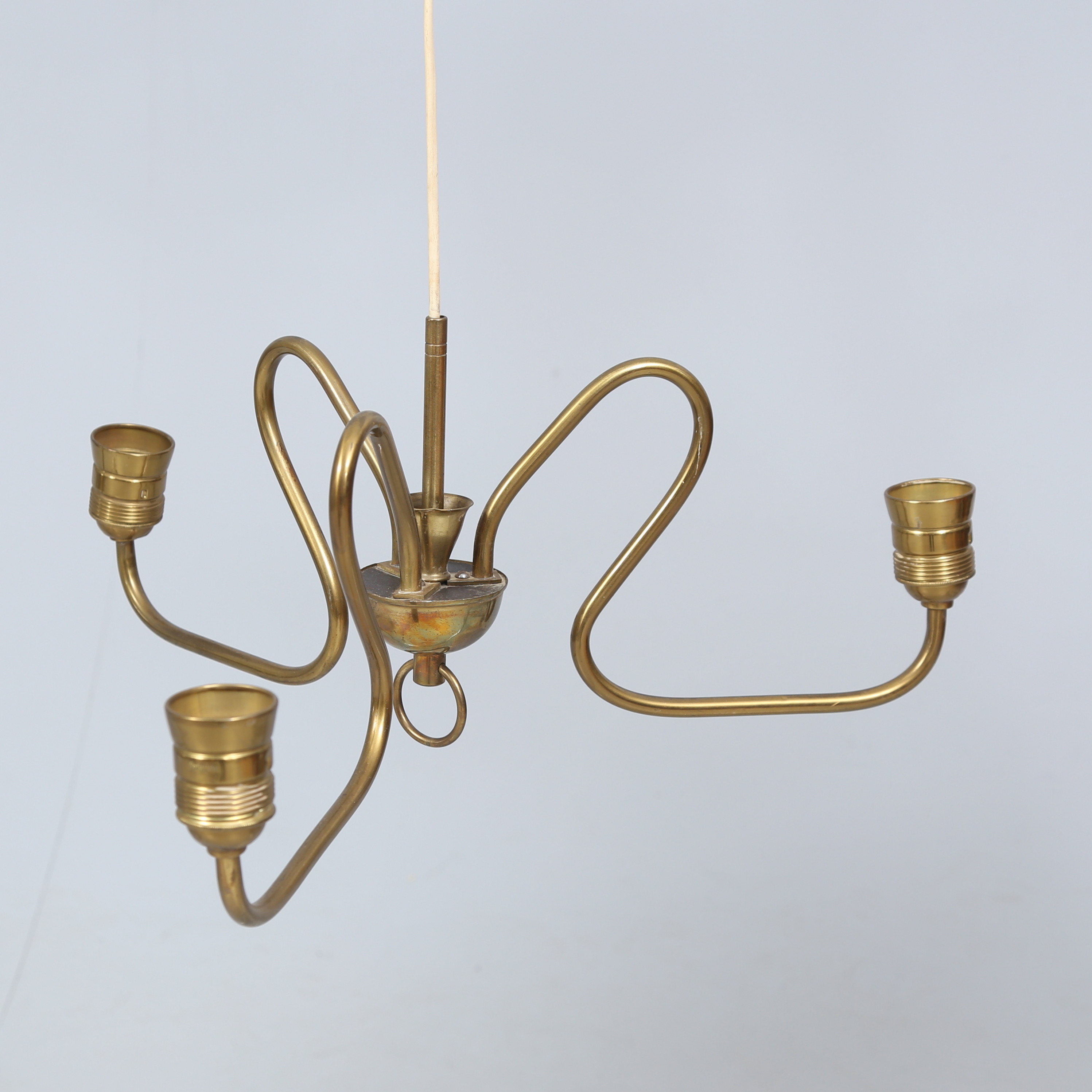 TAKLAMPA, mässing, 1940/50-tal.