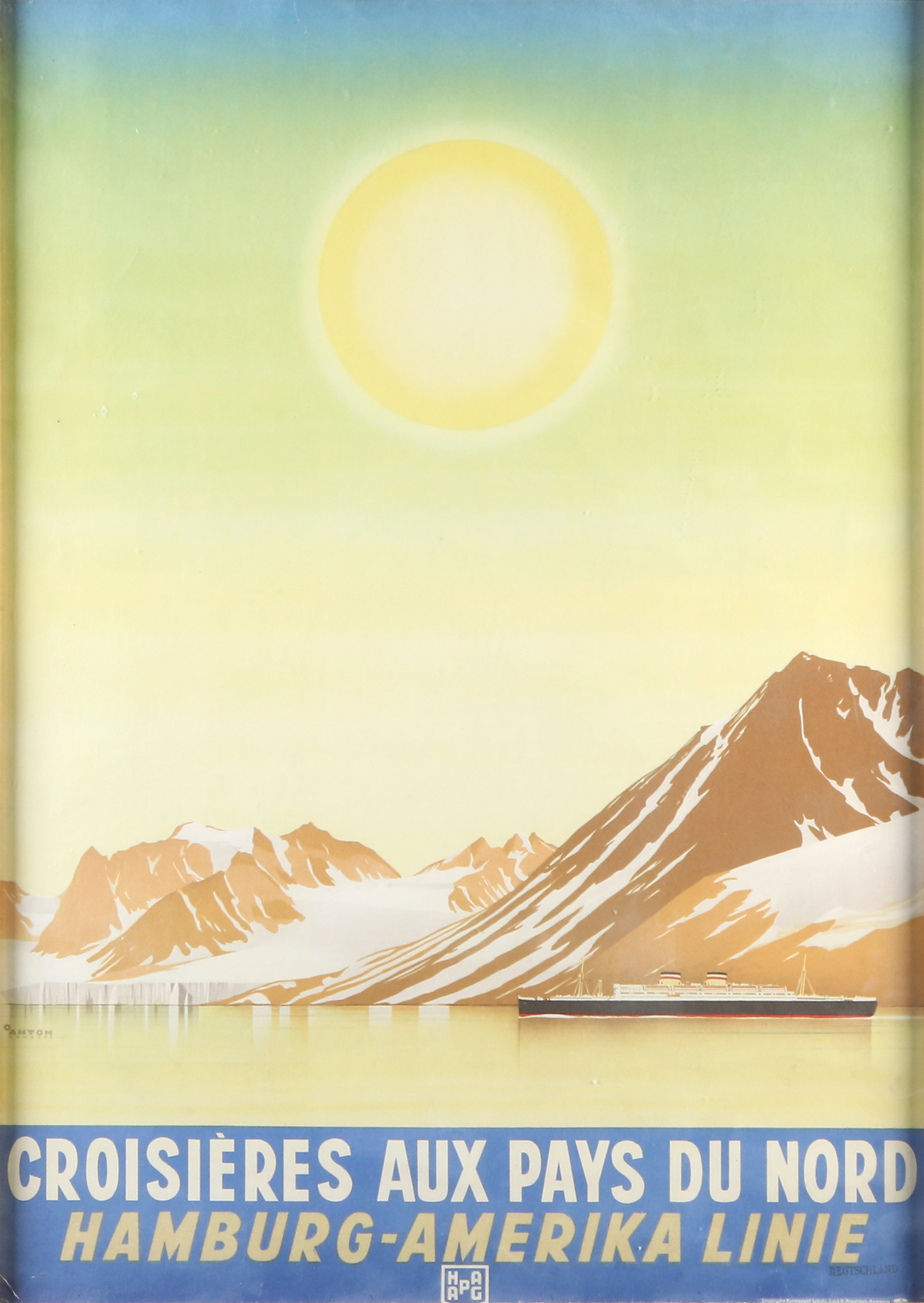 AFFISCH. "Hamburg-Amerika Linie".