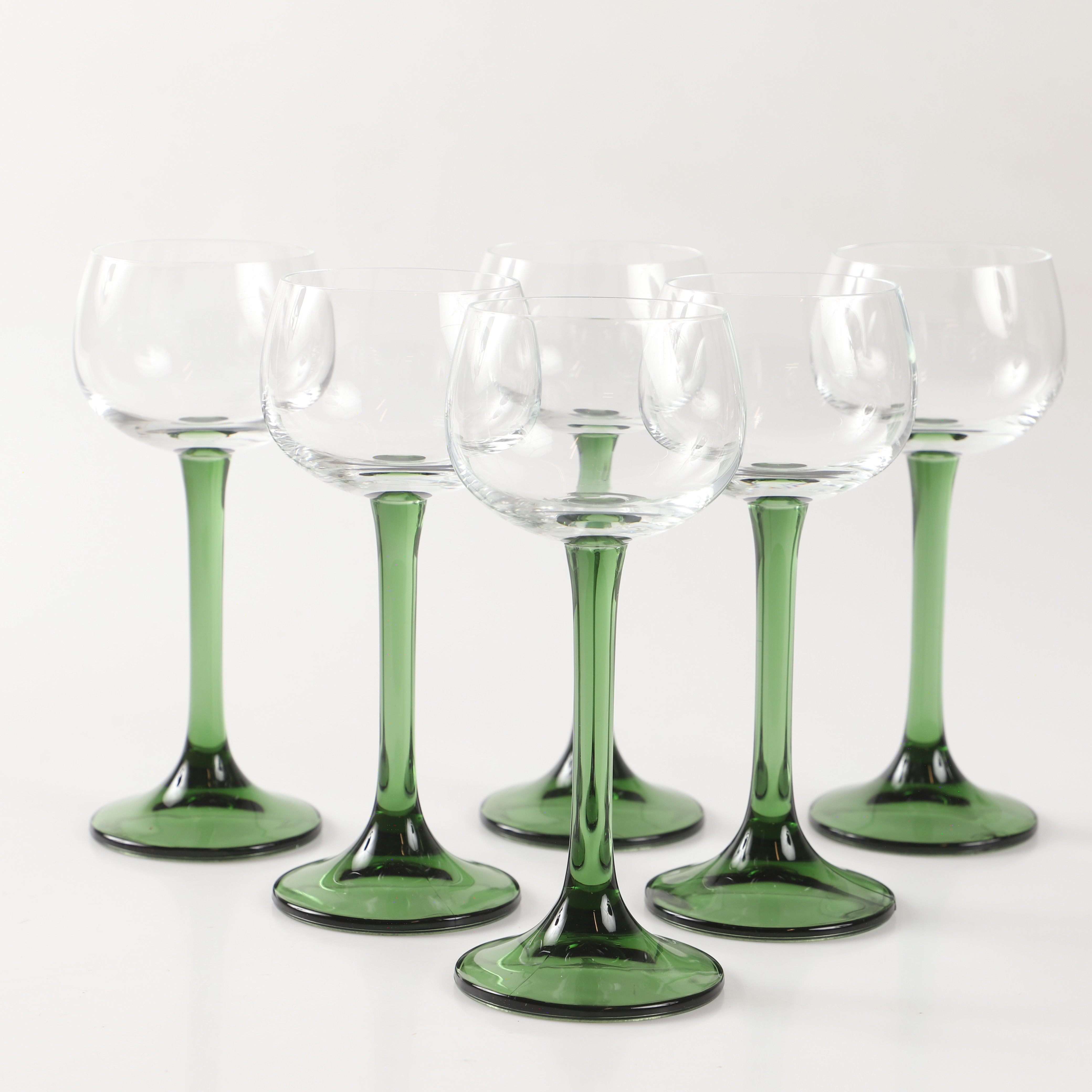 REMMARE, 6 stycken, klarglas med grön fot.