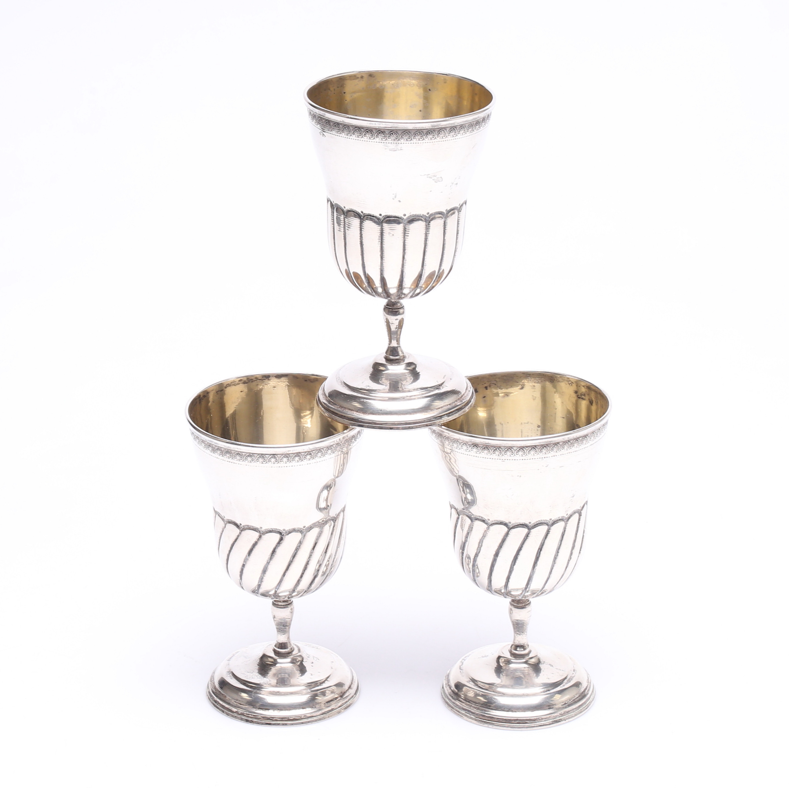 VINKOPPAR/KALKAR, silver, 3 st, Turkiet, vikt ca 386 gram.