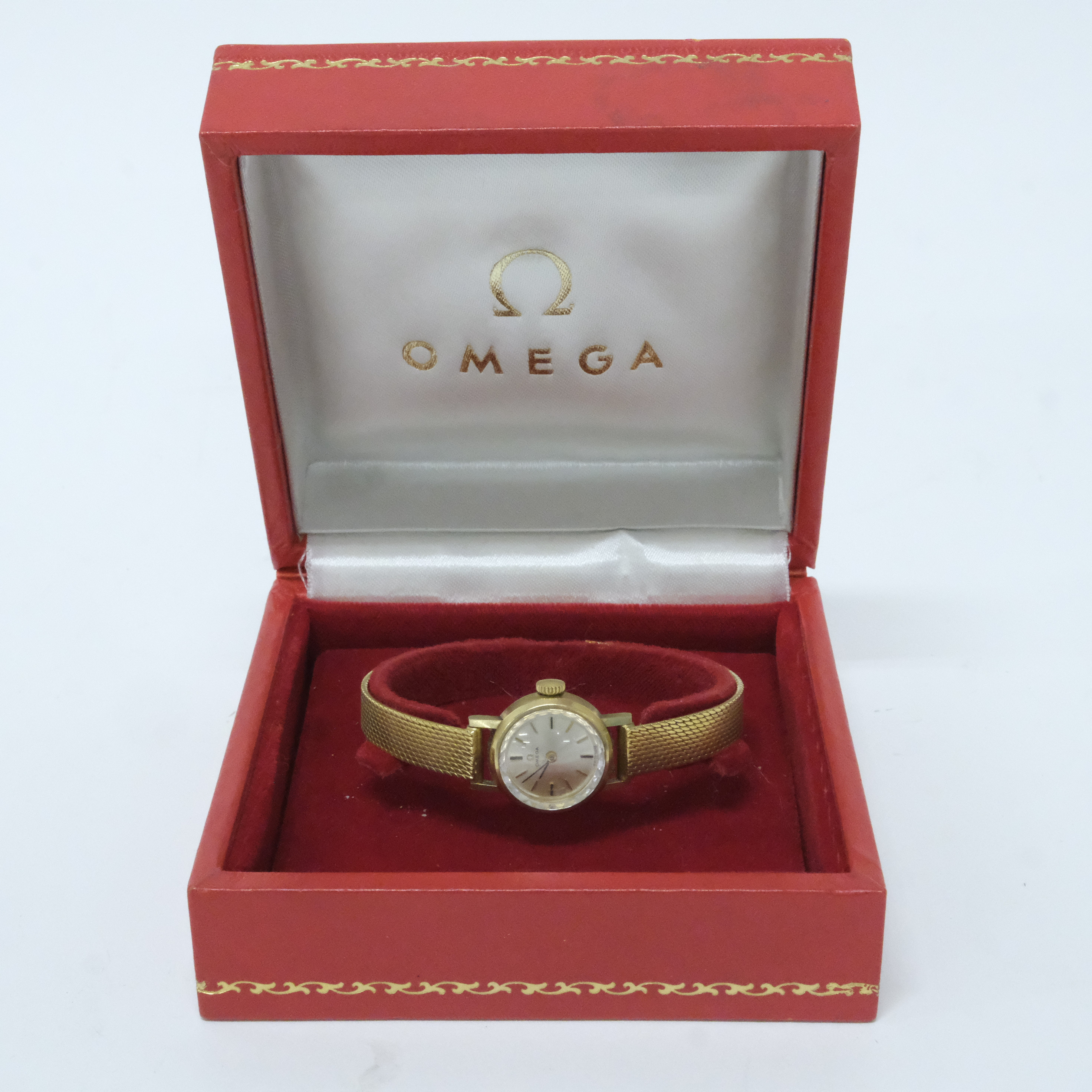 ARMBANDSUR, OMEGA, 14K GULD, LÄNK 18K GULD.