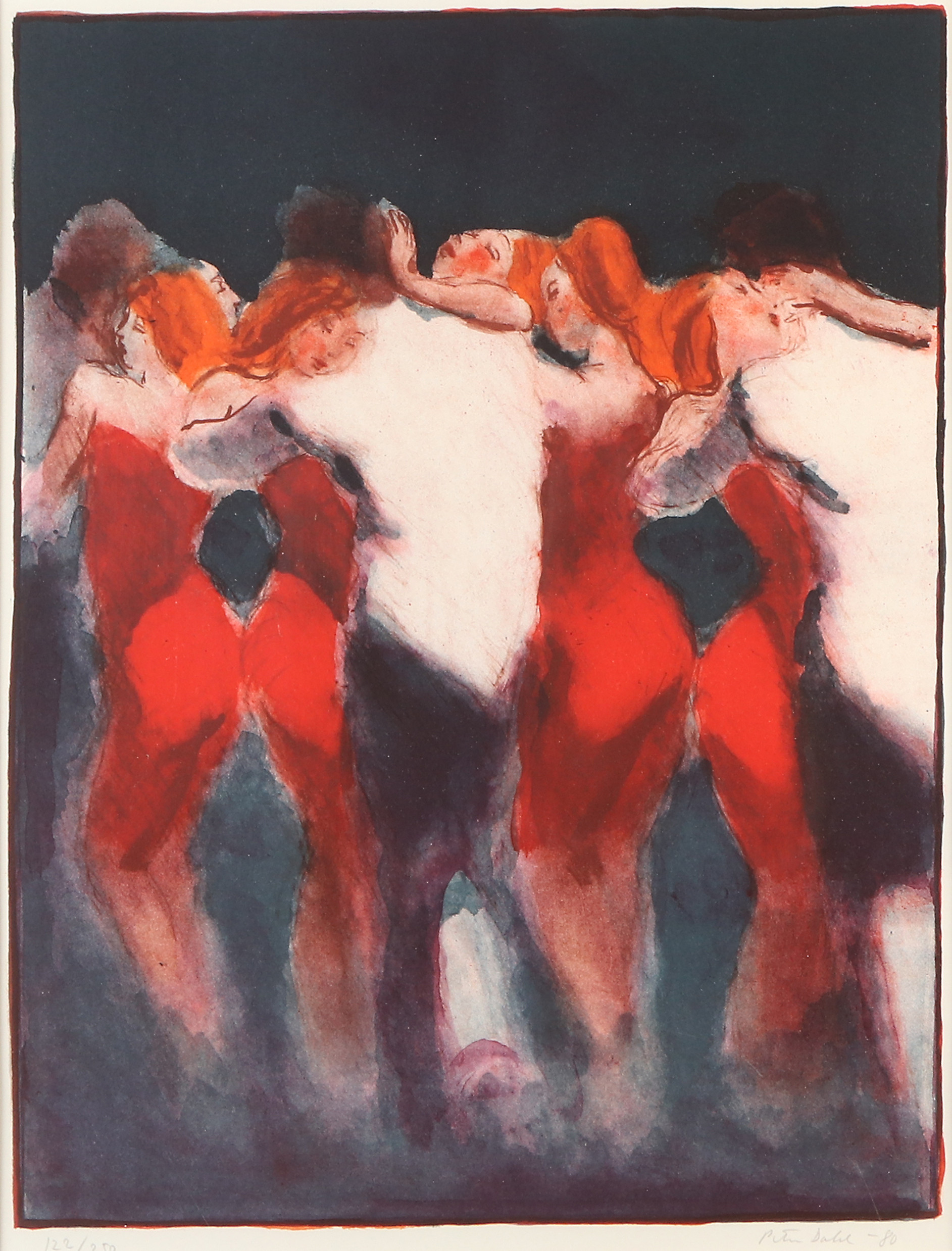 PETER DAHL. Litografi, 122/250. Dansande par. Signerad.