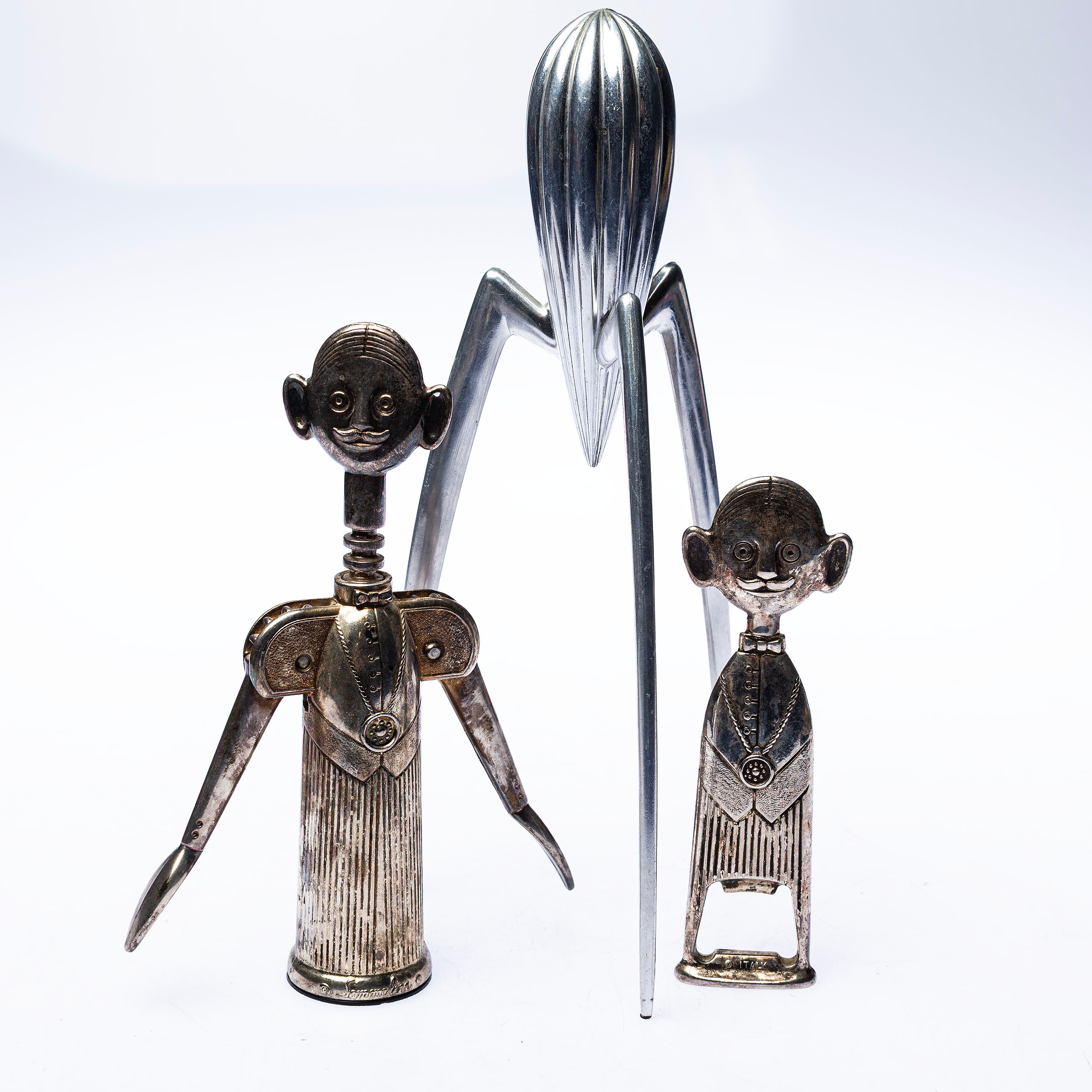 KORKSKRUV, KAPSYLÖPPNARE & CITRUSPRESS, bl.a "Sommelier", Aldo Colombo, Italien.