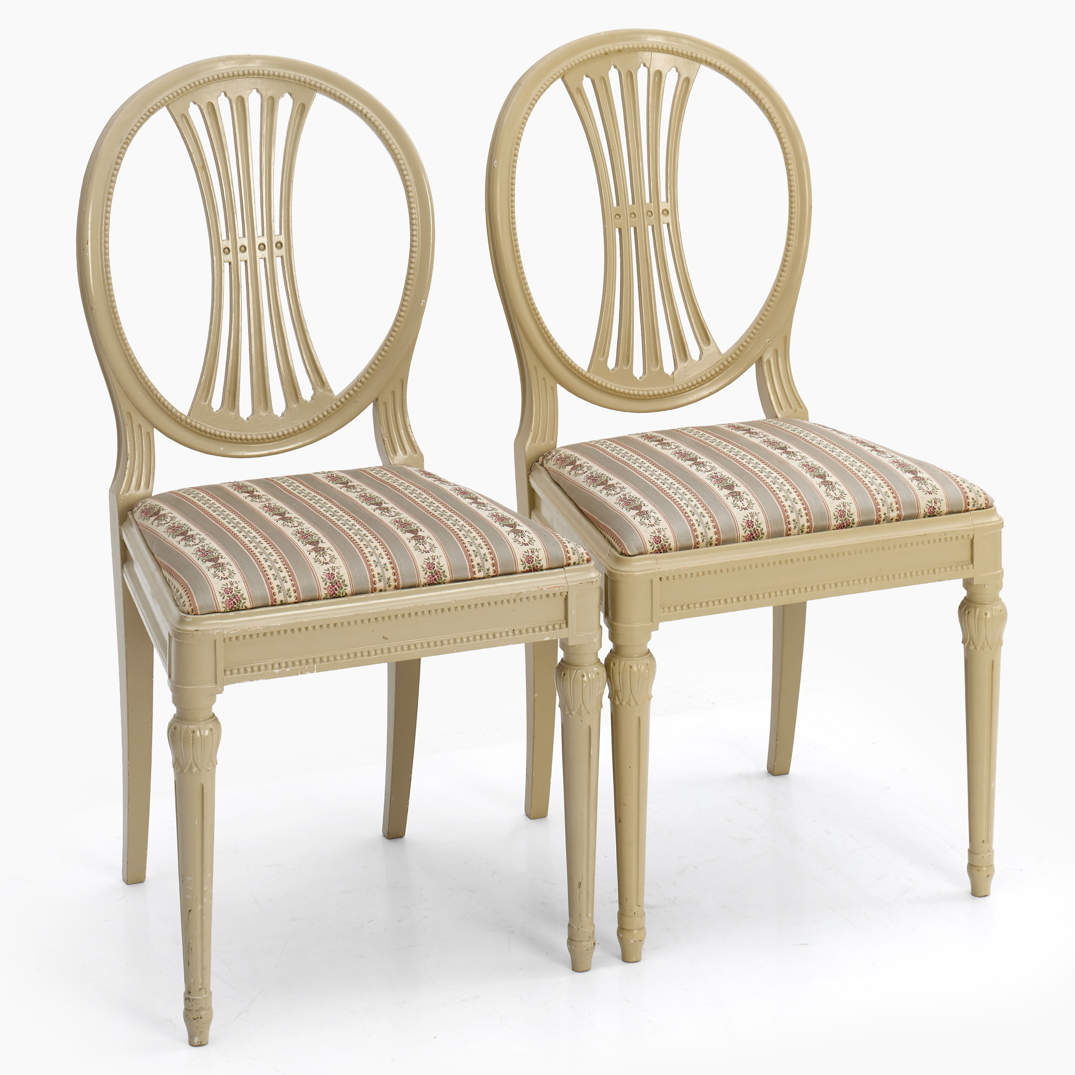 STOLAR, ett par, gustaviansk stil, ax-modell, 1900-tal.