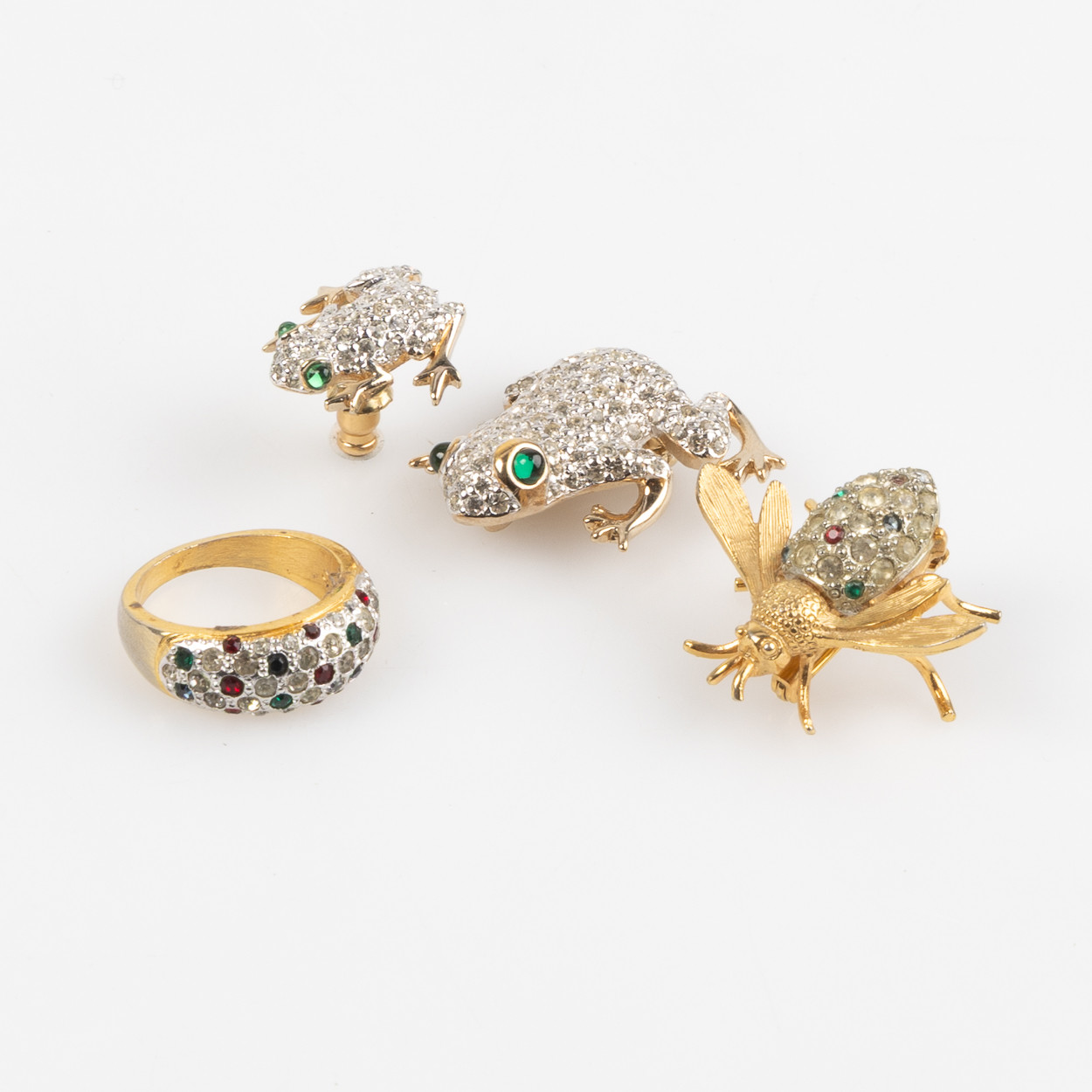 COSTUME JEWELLRY, Broscher, pin samt ring bla. Panetta, Italien, 1960-80-tal.