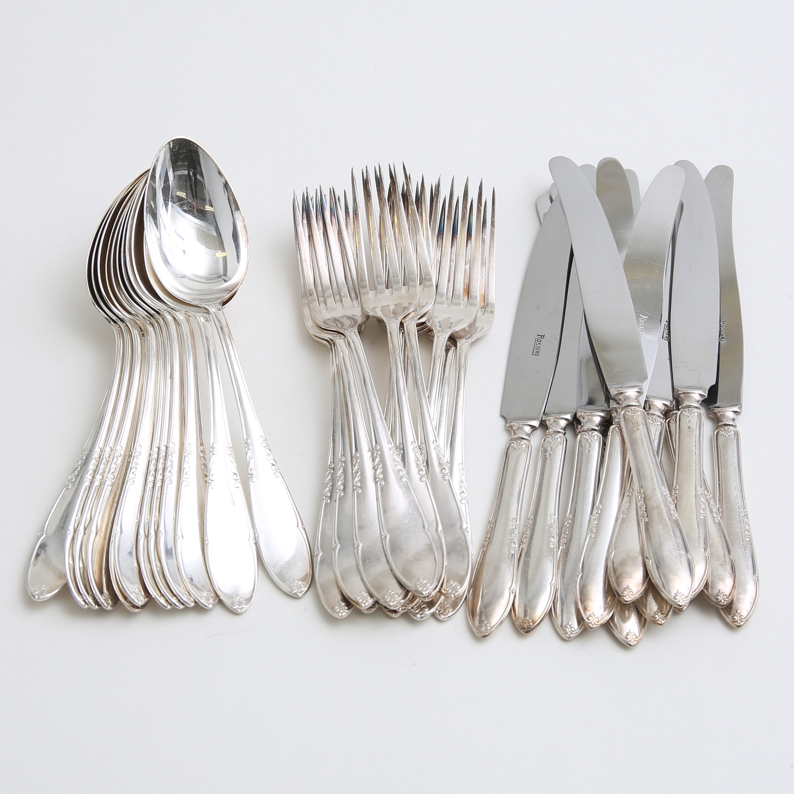 BESTICK, 36 delar, nysilver, 1900-tal.