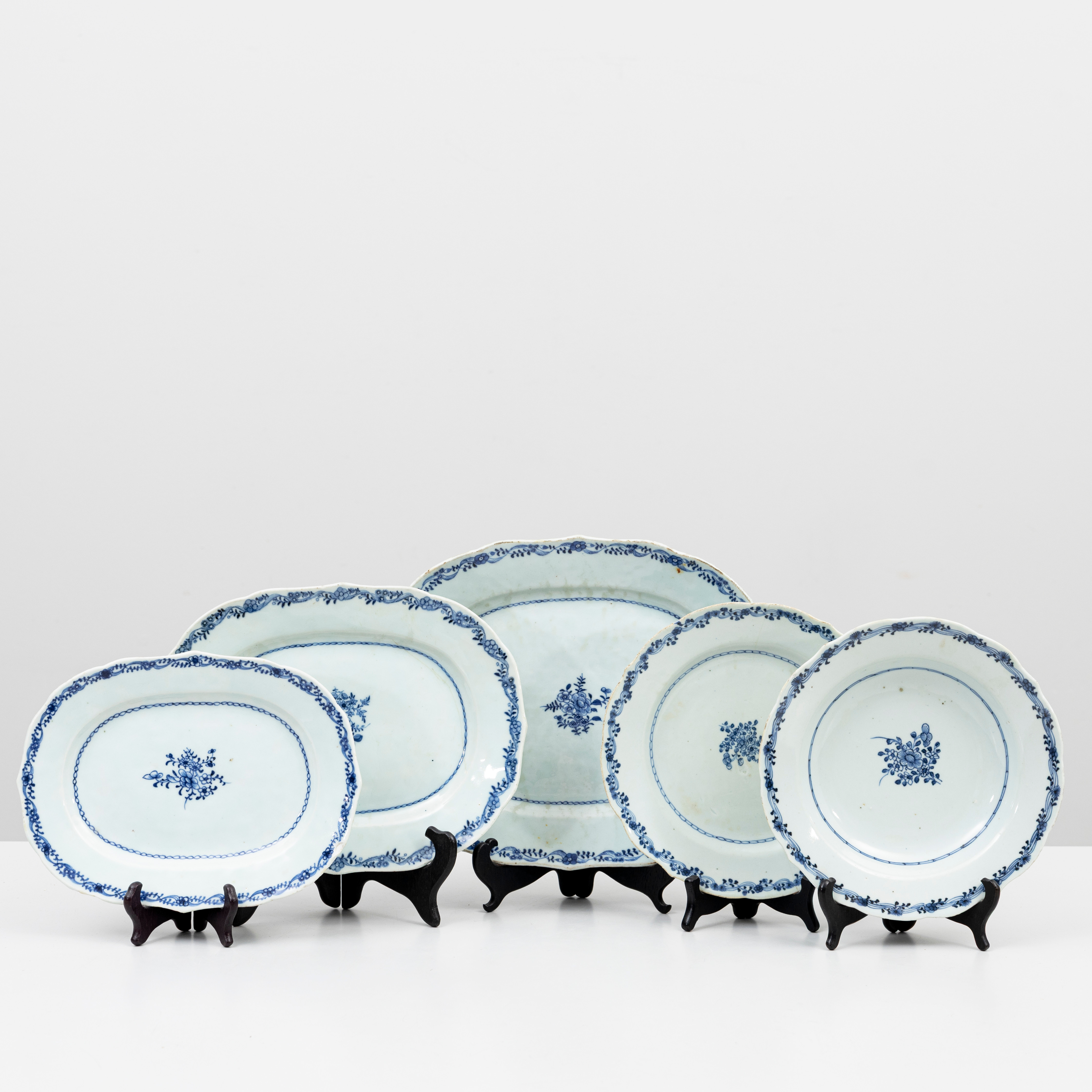 MATSERVIS, 21 delar, kompaniporslin, Kina Qianlong, 1736-1795.