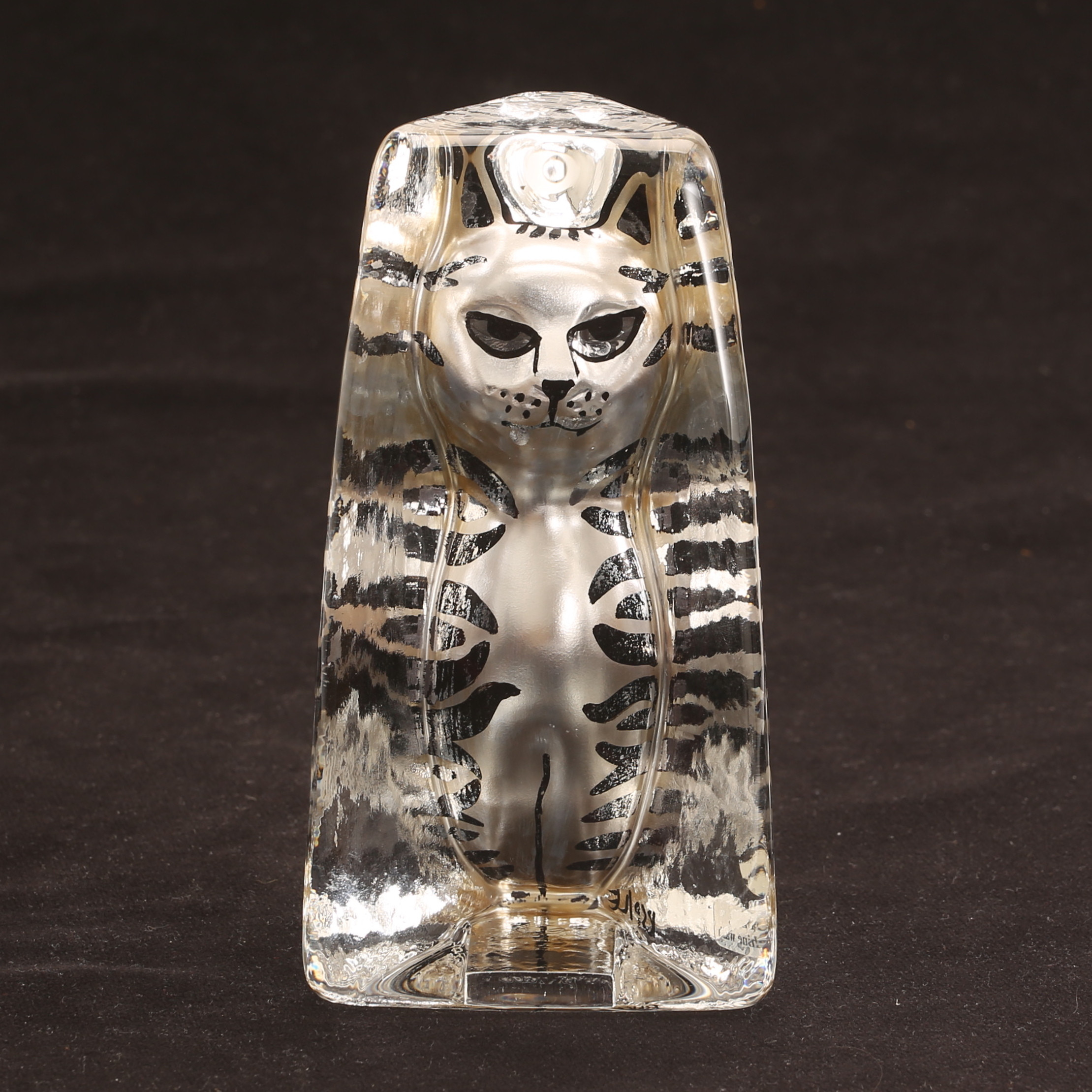 SKULPTUR, glas, katt, Renate Stock Paulsson, Sea Glasbruk.