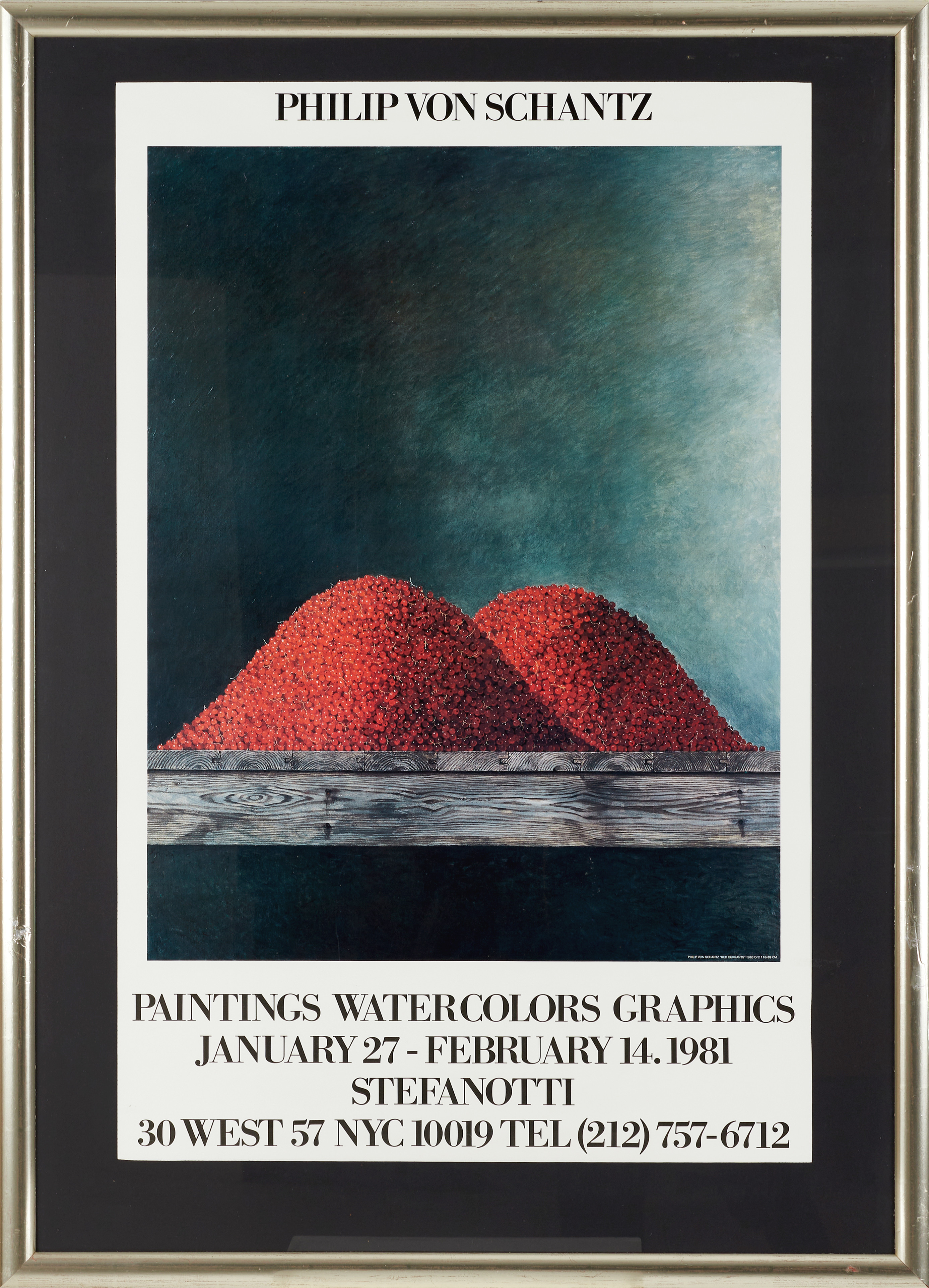 PHILIP VON SCHANTZ (1928-1998). efter, utställningsaffisch, Paintings Watercolors Graphics, Stefanotti, New York 1981.