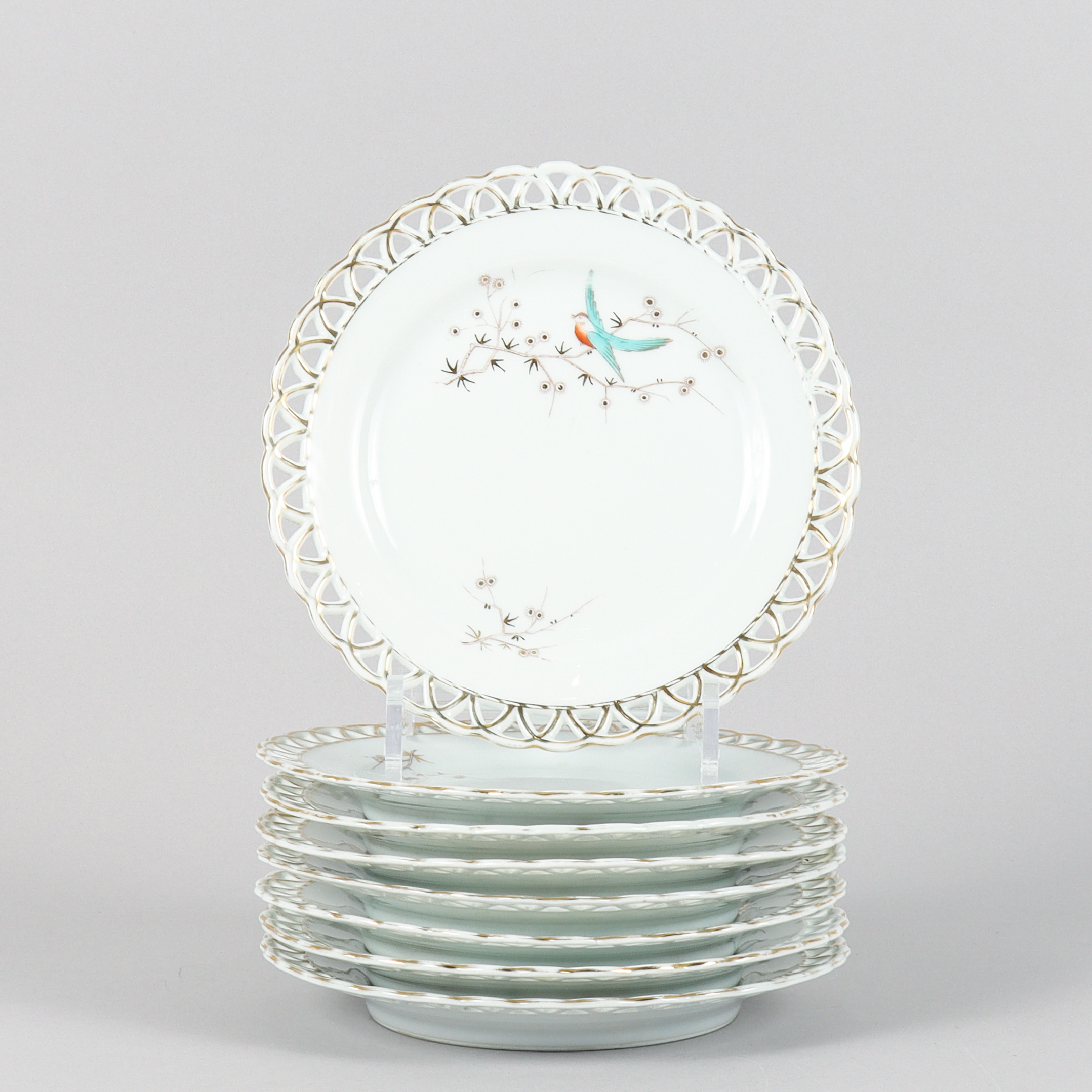 ASSIETTER 8 stycken, porslin, 1800-tal.