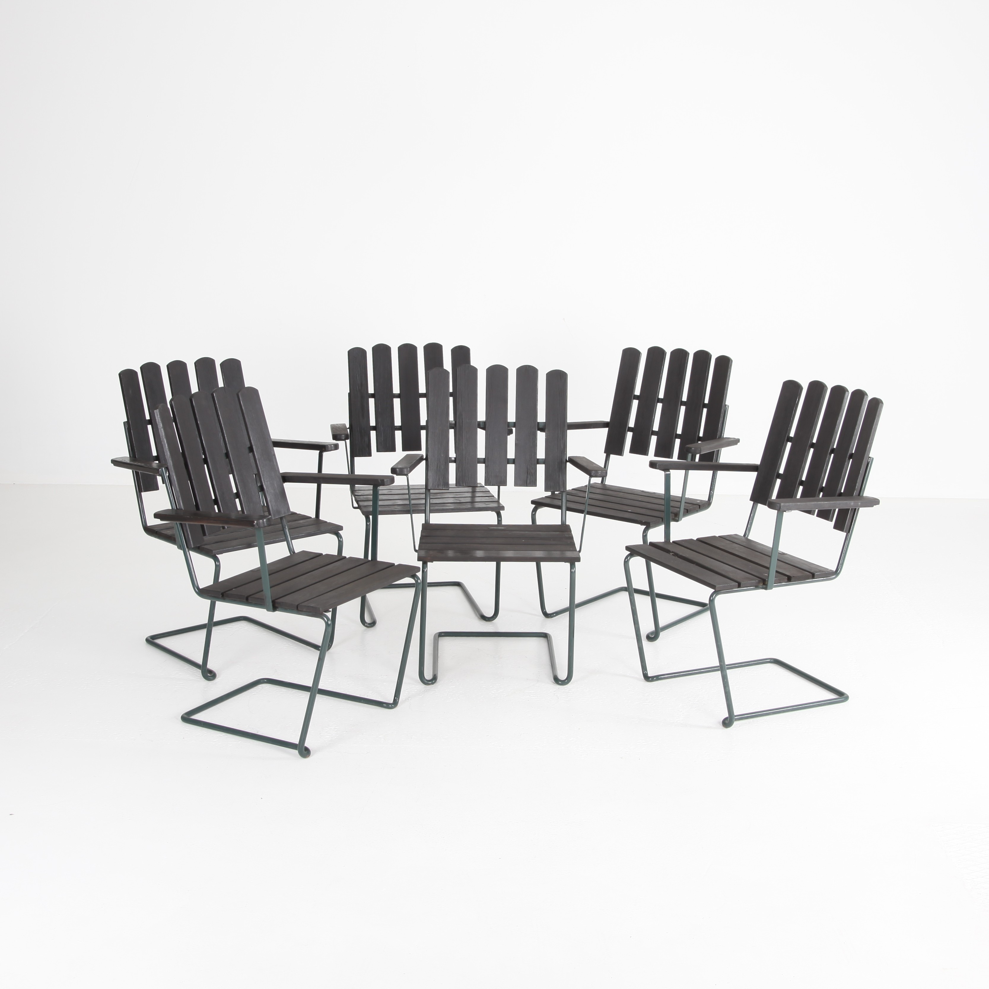 TRÄDGÅRDSSTOLAR, 6 st, Sverige 1900-talets andra hälft.