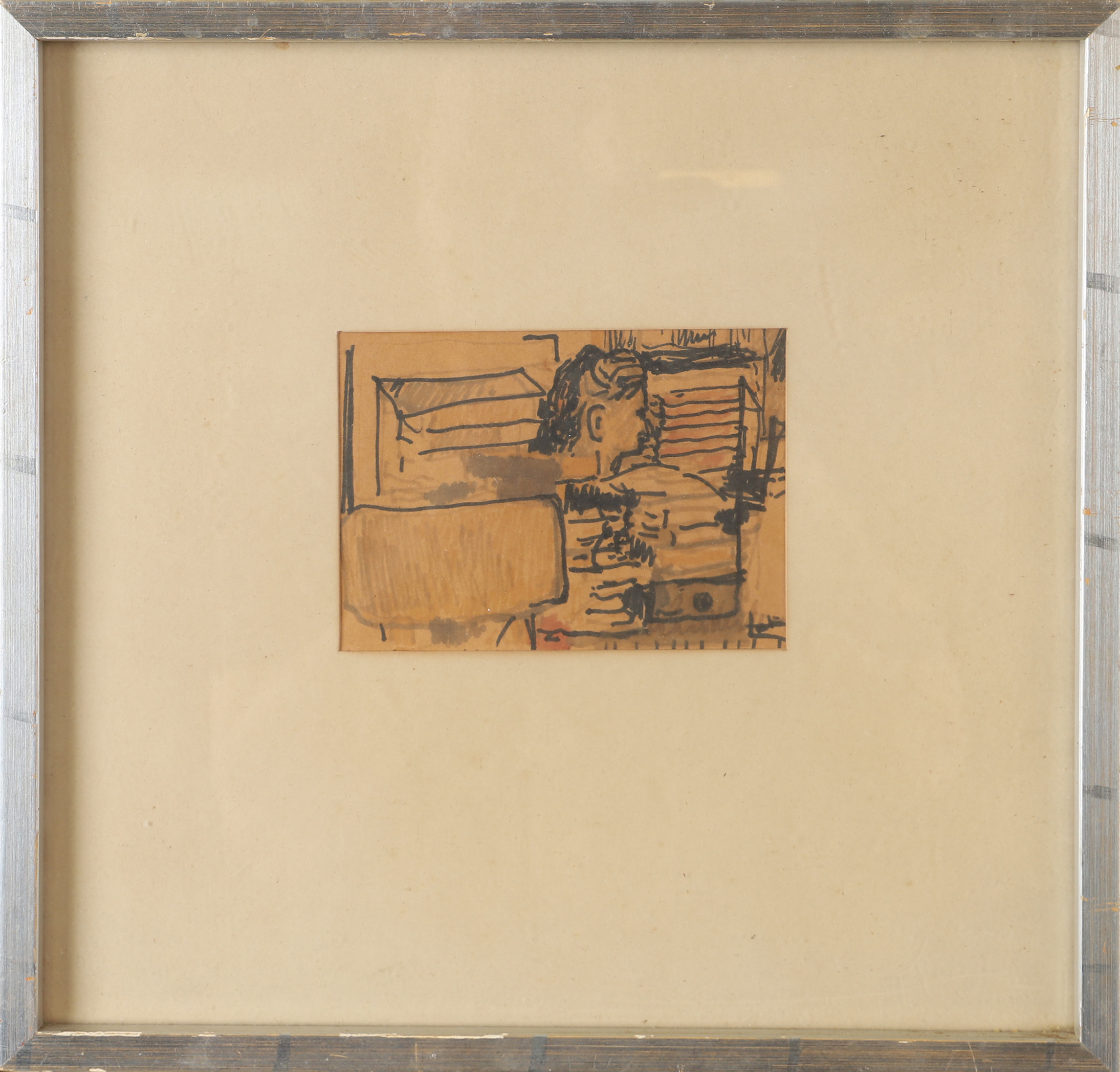 LARS HERDER. Teckningar, 2 stycken, blandteknik, signerade.