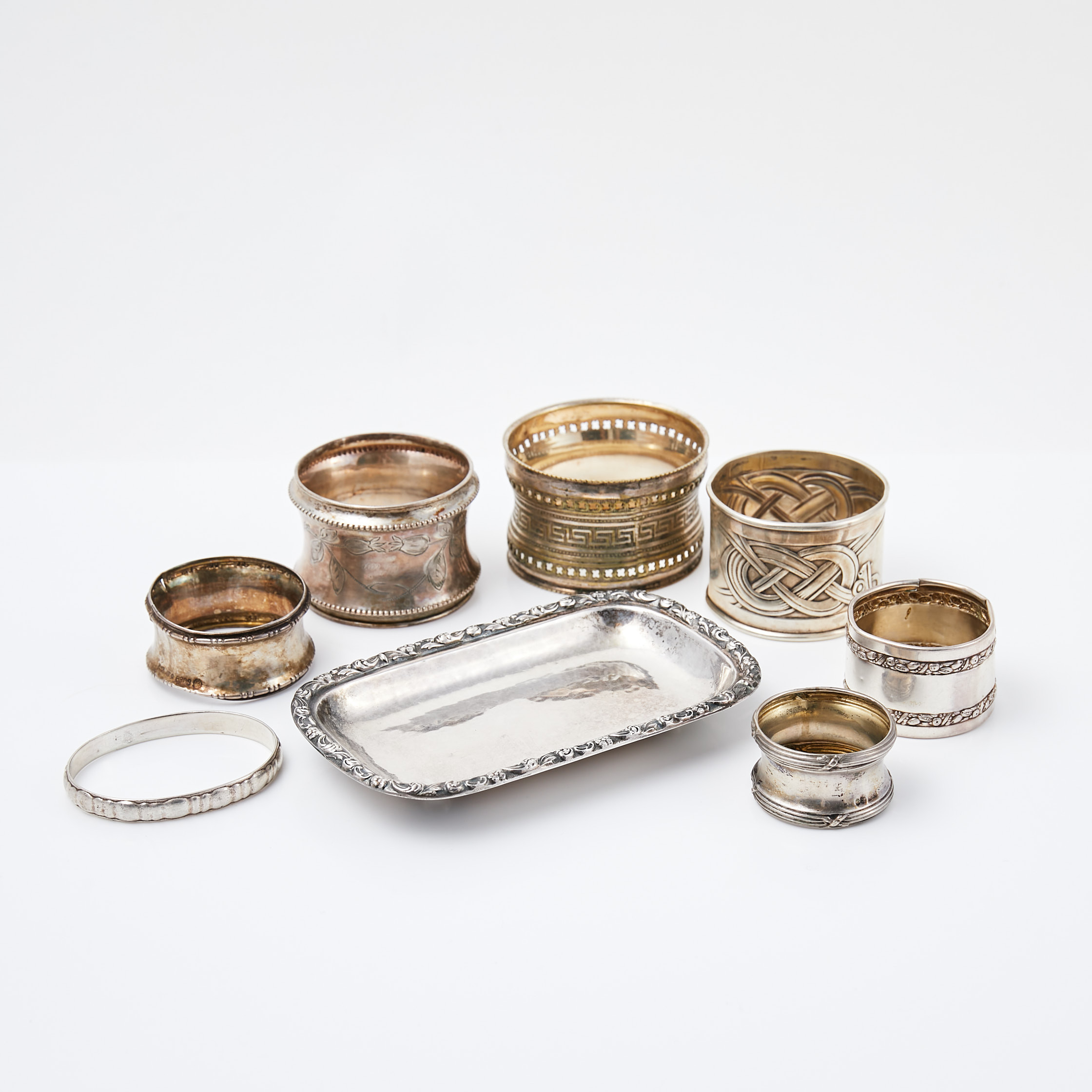 SERVETTRINGAR och FAT, 8 st, bla. GAB och K Anderson.