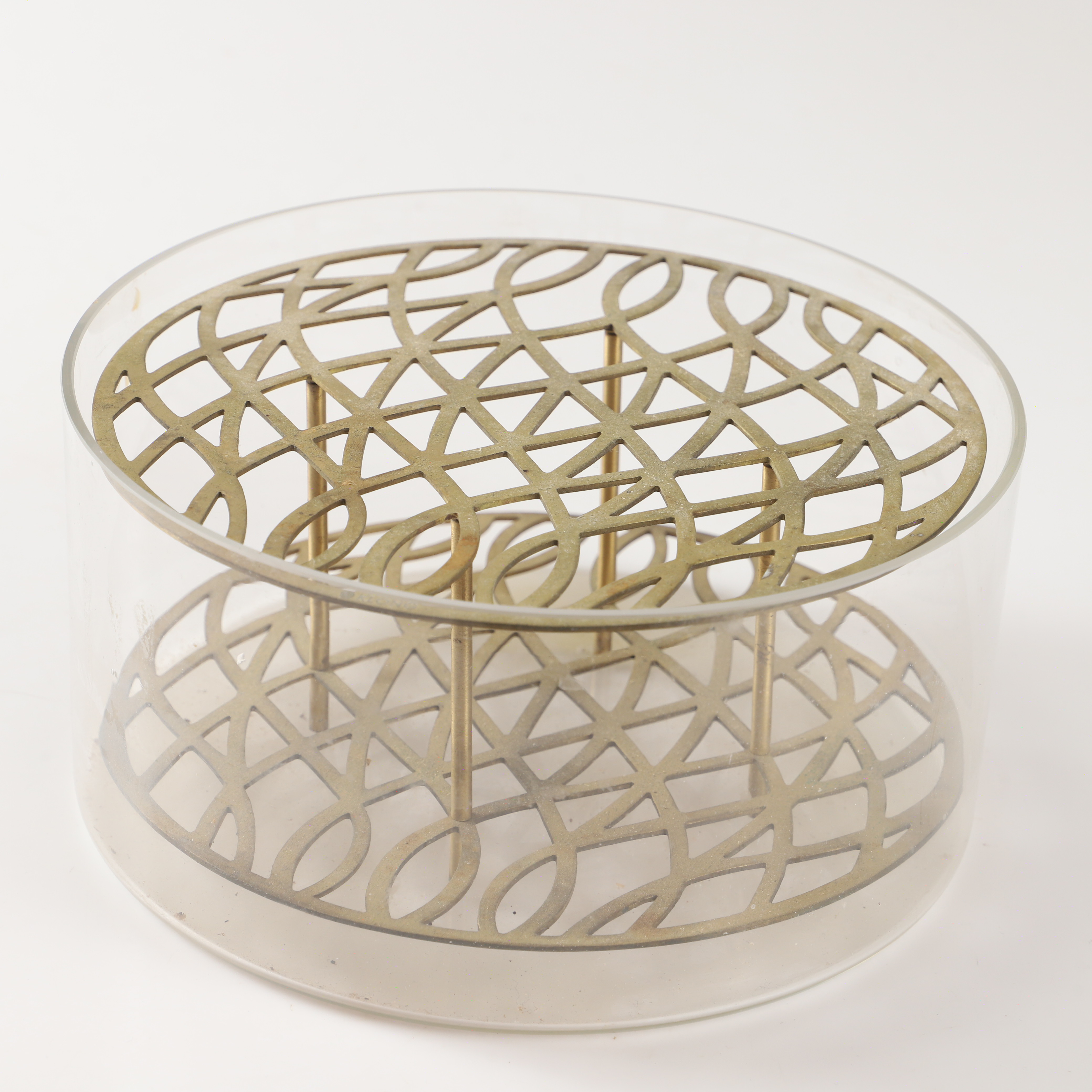 EVA SCHILDT. Vas, "Äng", glas med mässingsinsats, Klong.