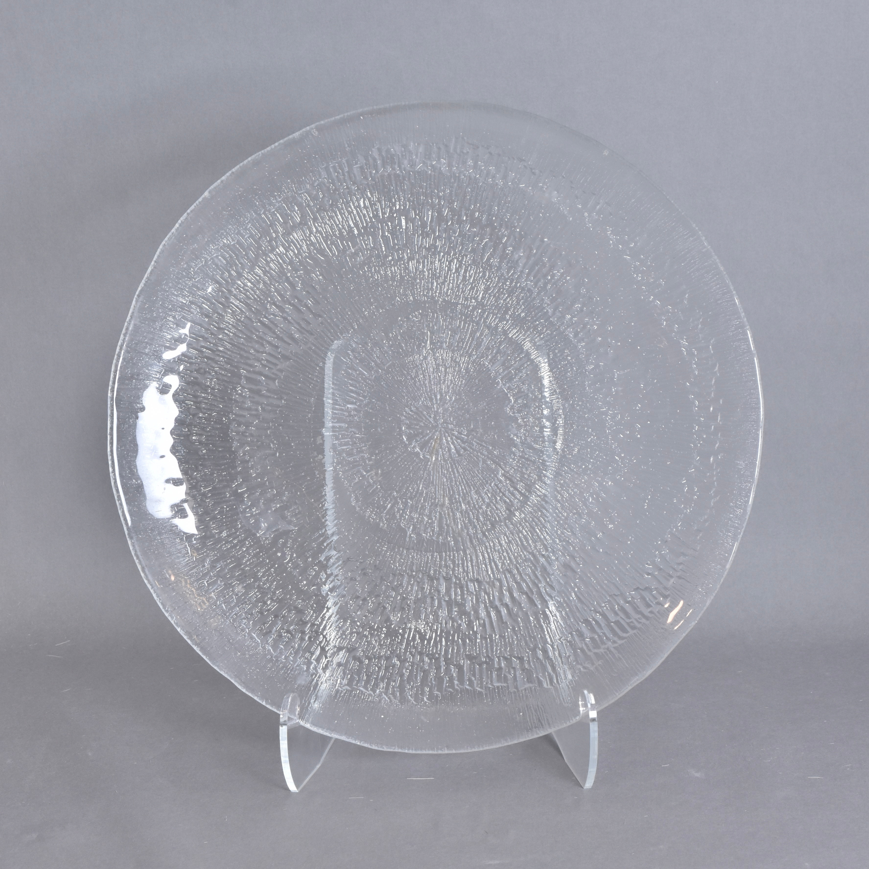 TAPIO WIRKKALA. Tårtfat, glas, "Solaris", Iittala, Finland.