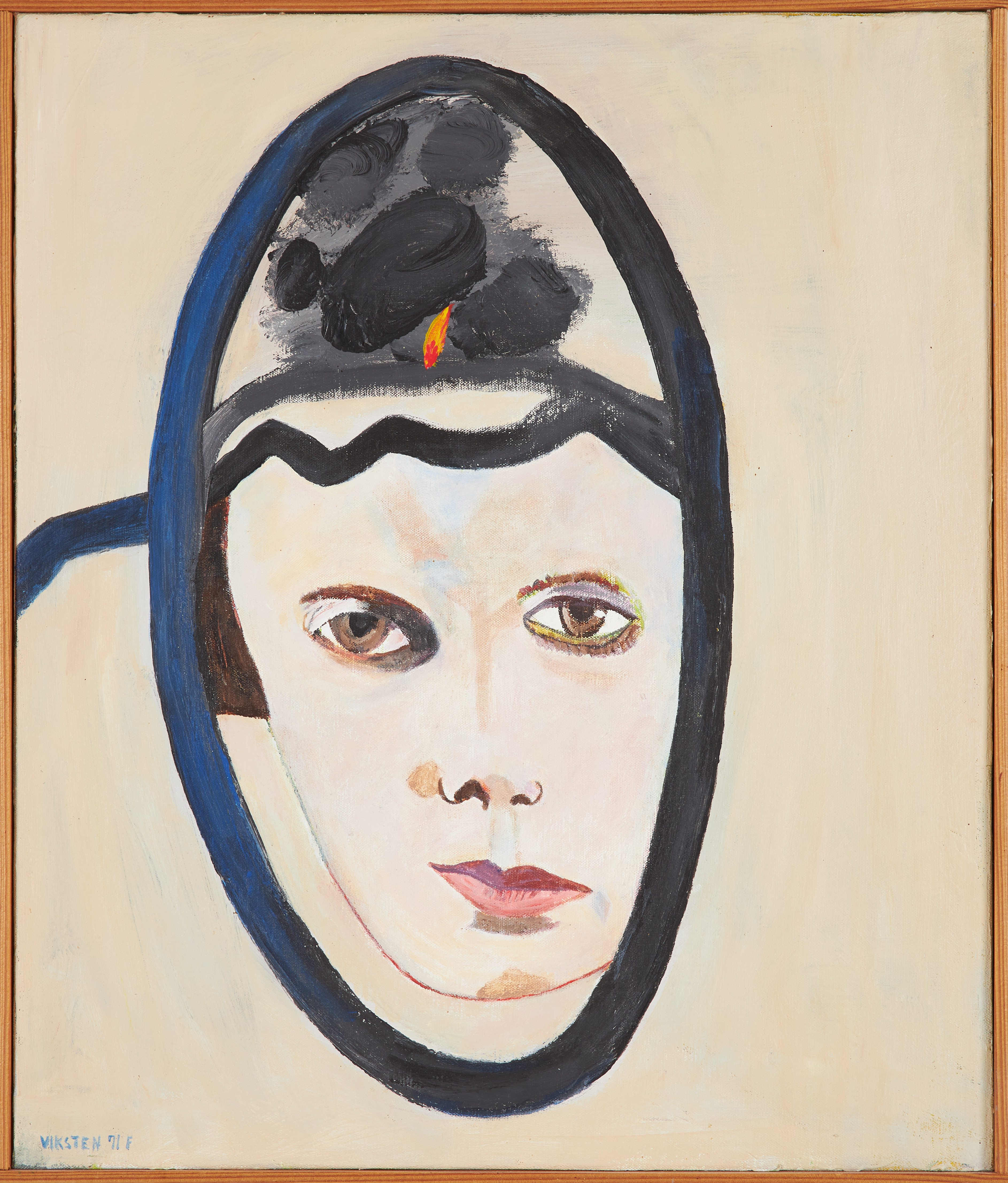 HANS VIKSTEN (1926-1987). Ansikte, duk på duk, signerad och daterad 71.