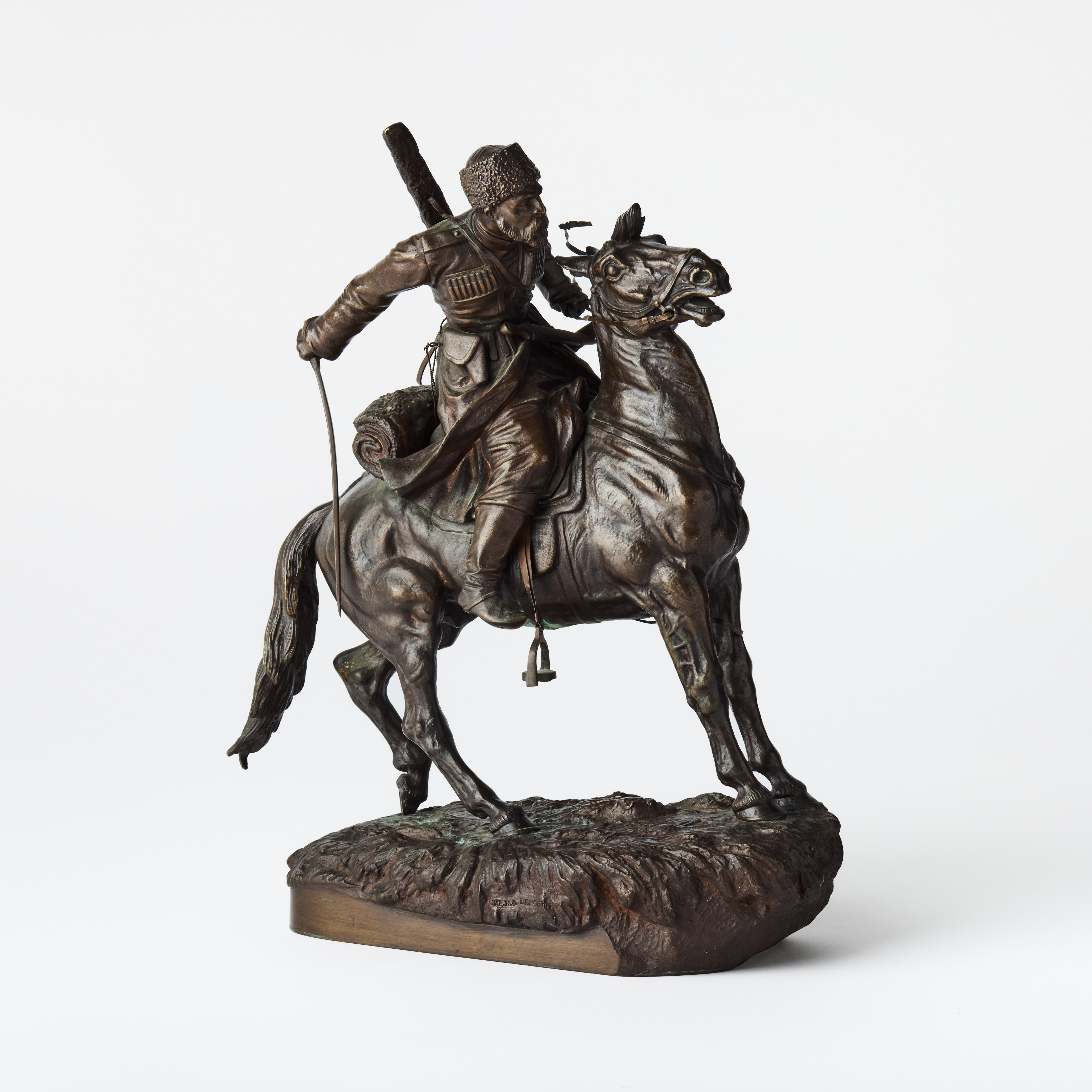 ARTEMY OBER (1843-1917). A Cossack on Horseback.