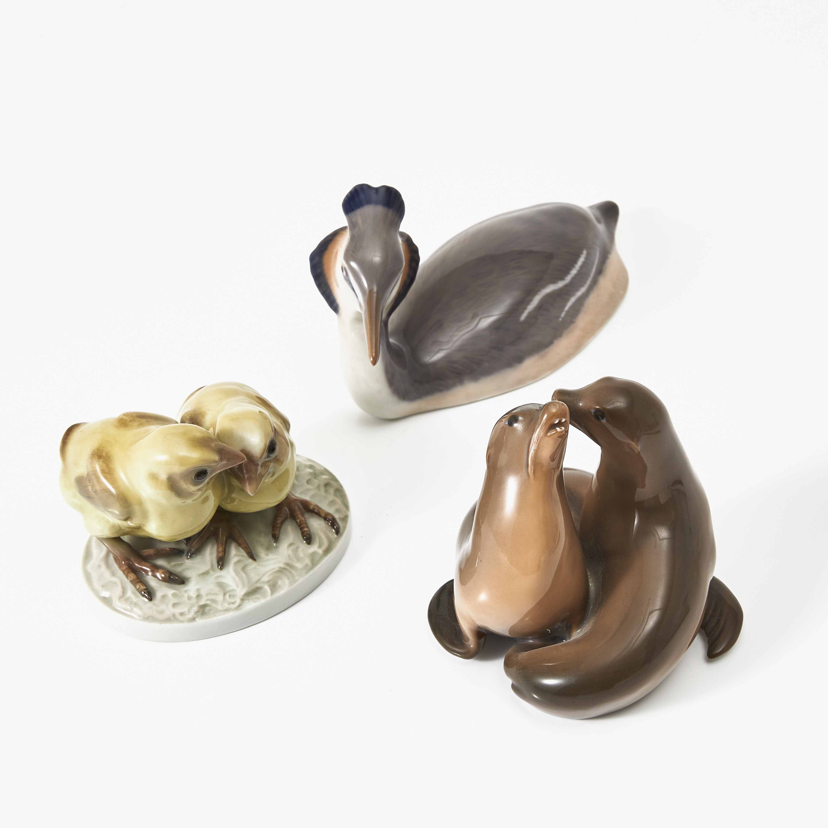 FIGURINER, 3 st., Royal Copenhagen och Rosenthal.