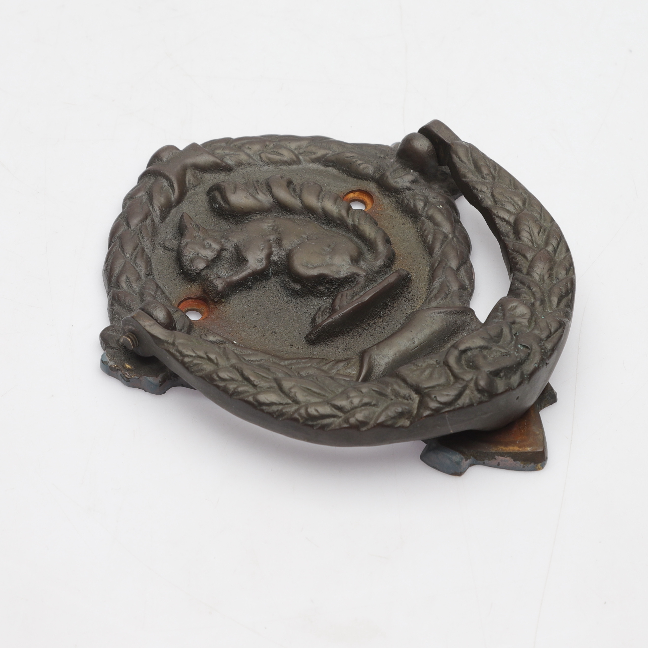 DÖRRKLÄPP, ekorre, gulmetall, 1900-talets först hälft.