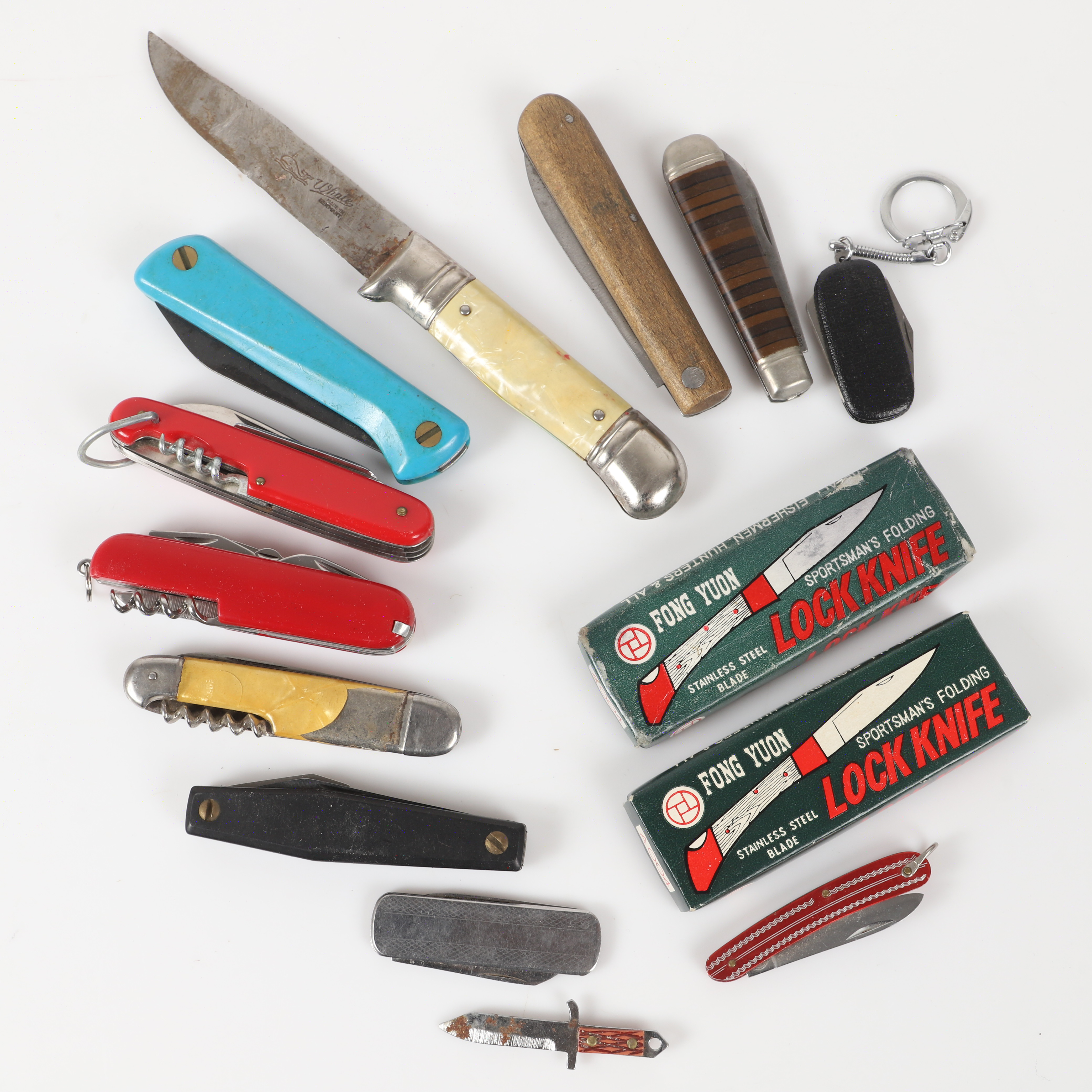 FICKKNIVAR M. M., 14 stycken, metall med trä/plast, 1900-tal.