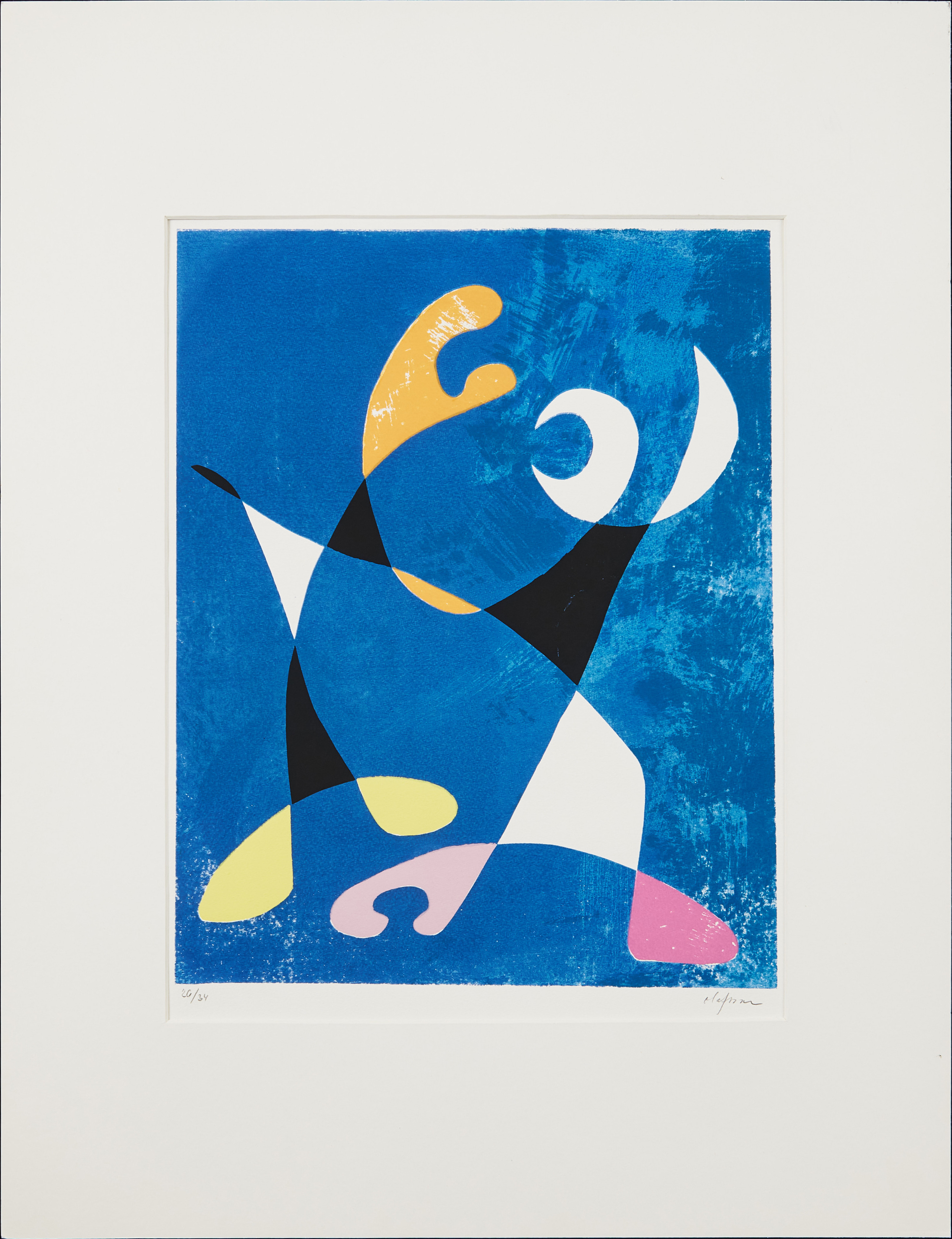 PIERRE OLOFSSON. Figurkomposition, färglitografi.