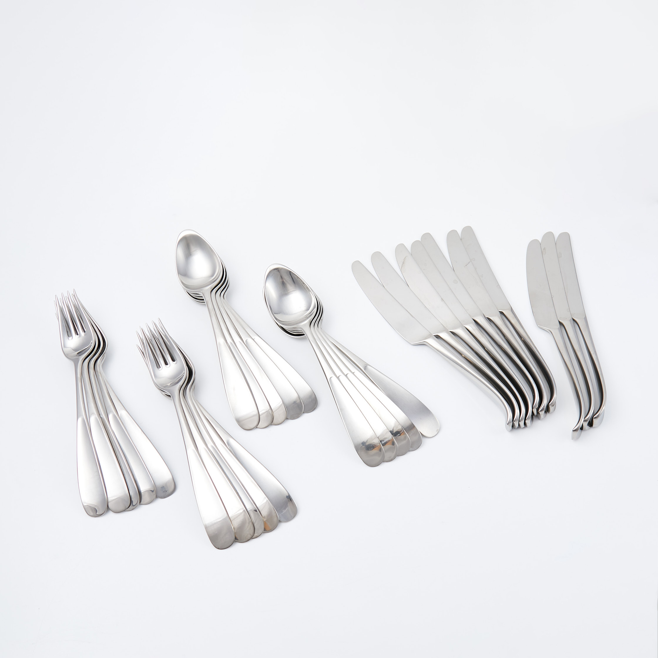 VIVIANNA TORUN BÜLOW-HÜBE. BESTICK, 30 dlr, "Vivianna", rostfritt stål, för Georg Jensen, Danmark.