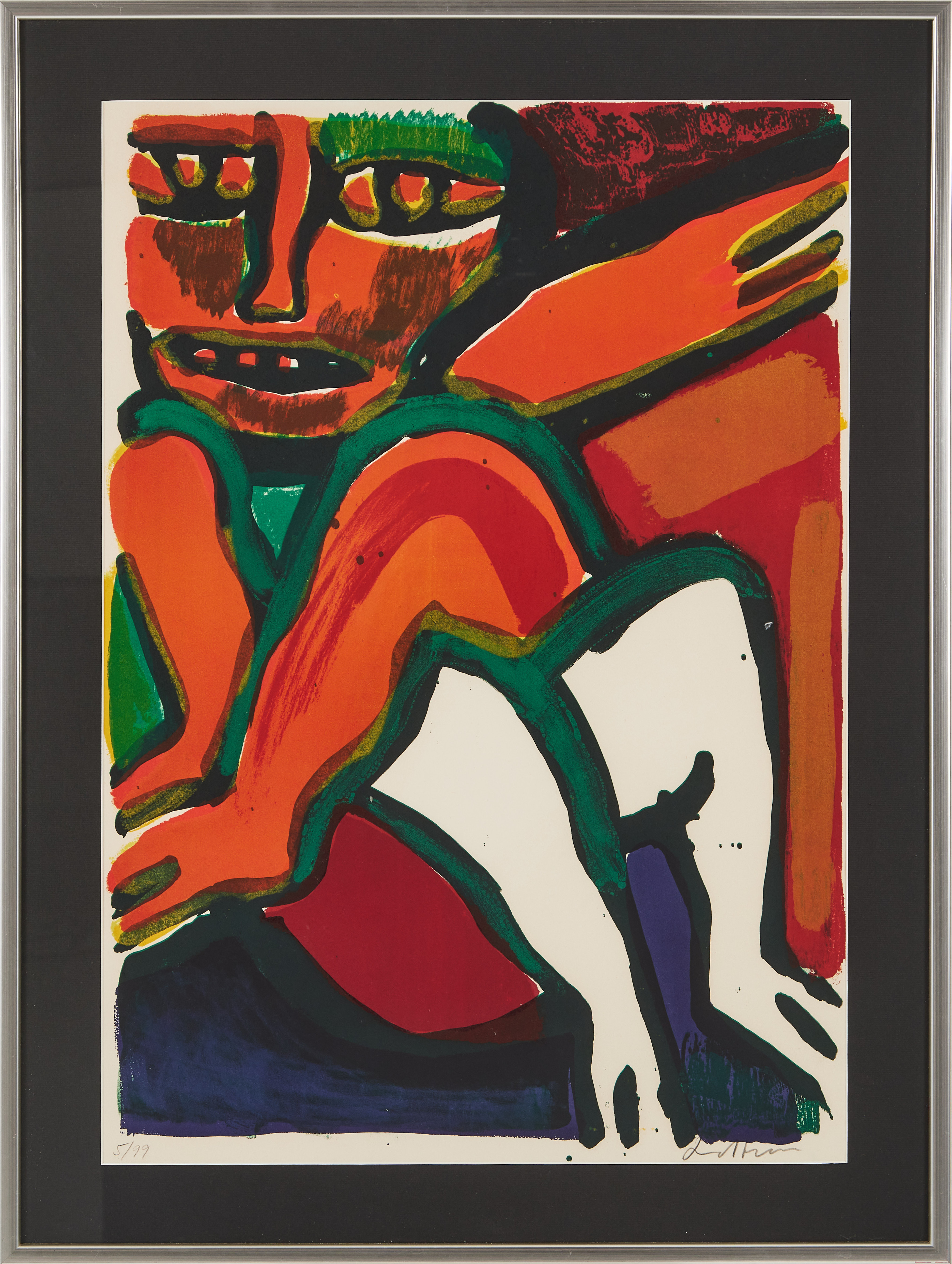 BENGT LINDSTRÖM. Figurkomposition, färglitografi, signerad.