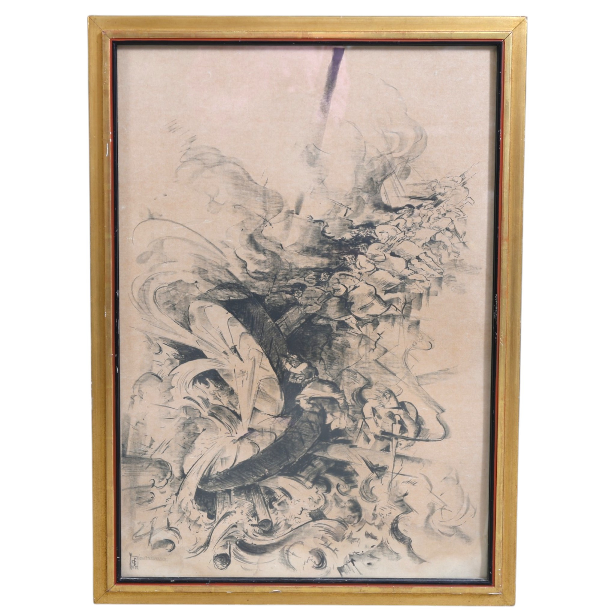 OSSIAN ELGSTRÖM (1883-1950), "Grottekvarnen", litografi, monogramsignerad OE.