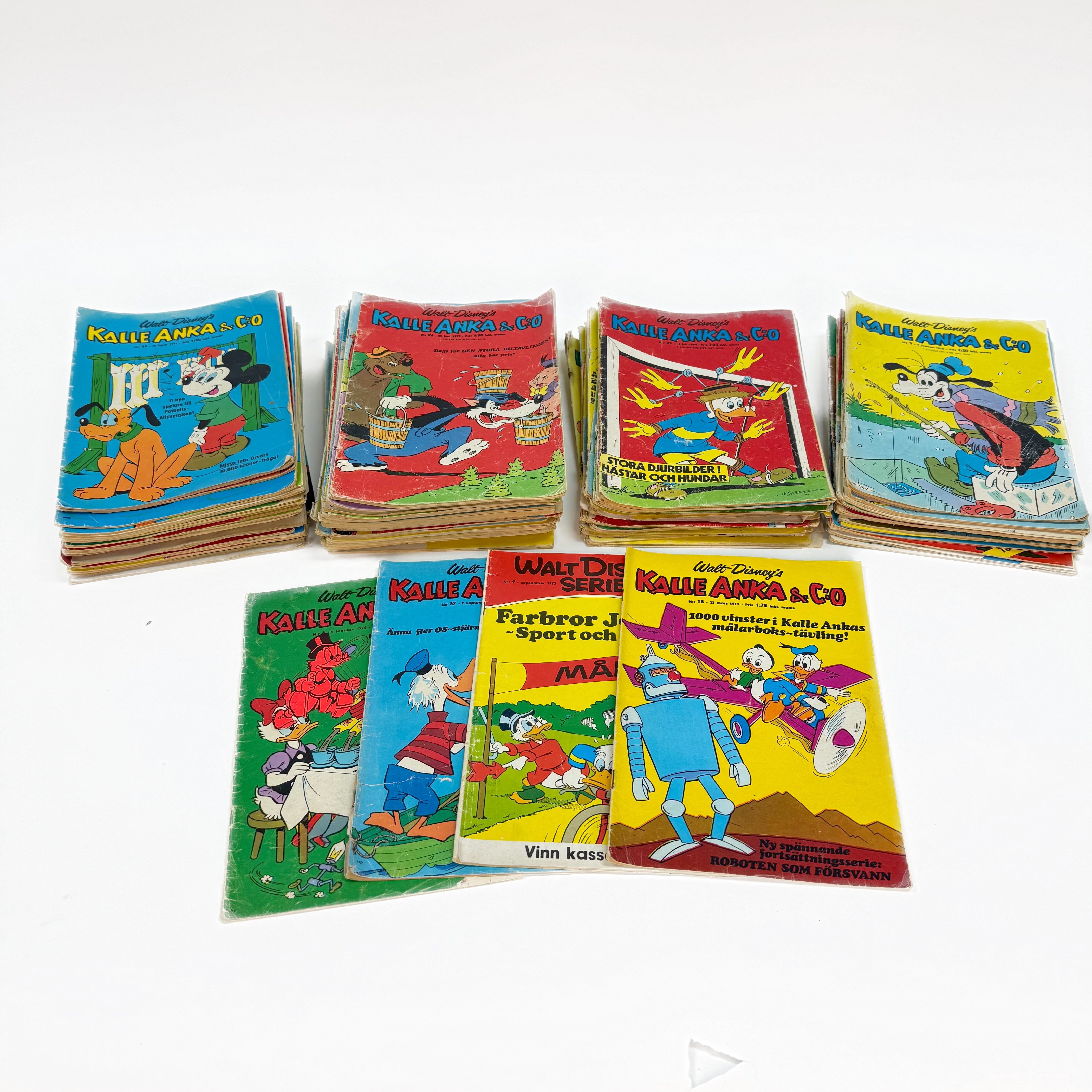 SERIETIDNINGAR - Kalle Anka 1971-1981, Ca 90 Exemplar.