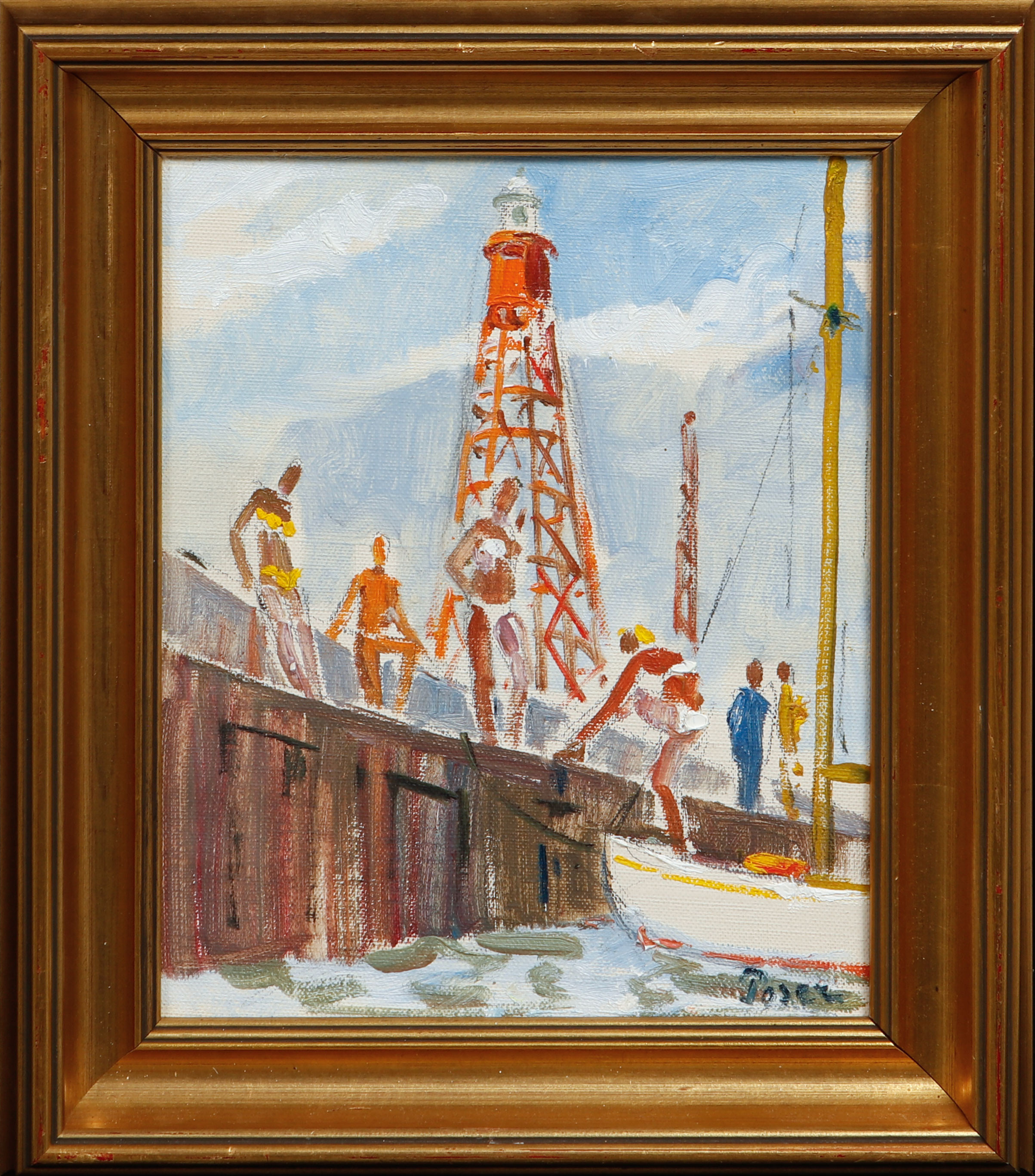 MARTIN POSER. "Pater Noster kaj", olja på duk, signerad.