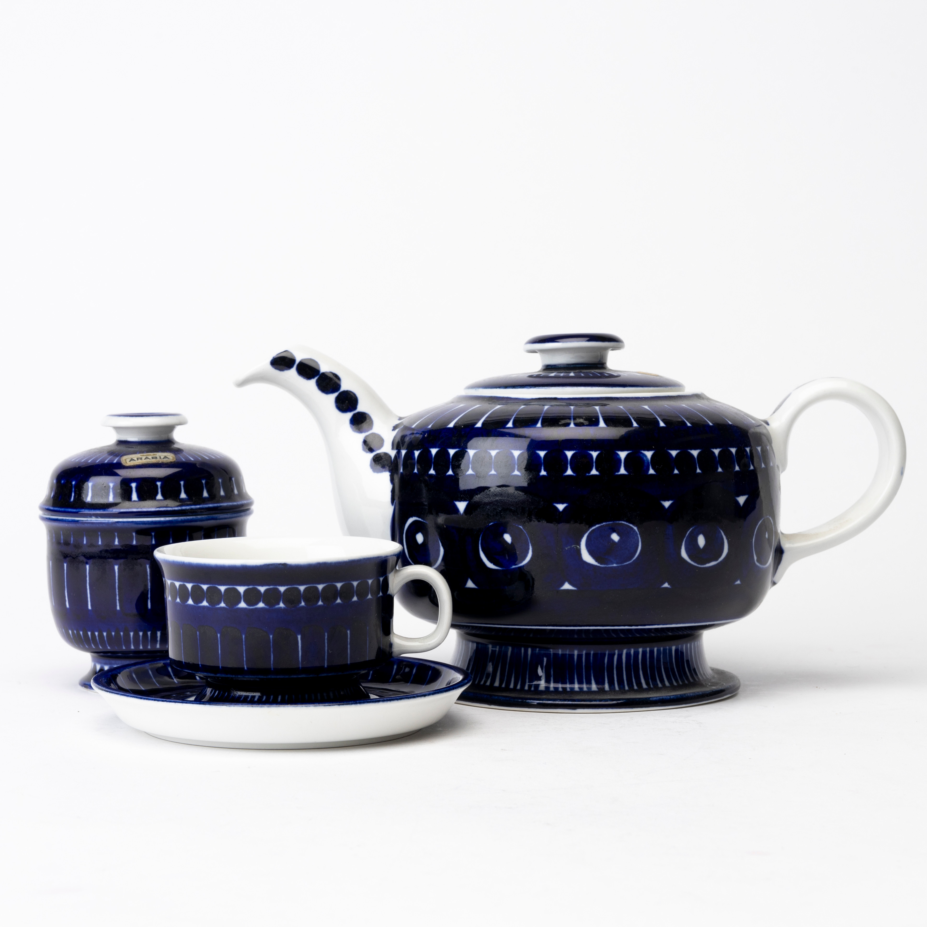 ULLA PROCOPÉ. Kaffeservis, 14 delar, "Valencia", porslin, Arabia, Finland.