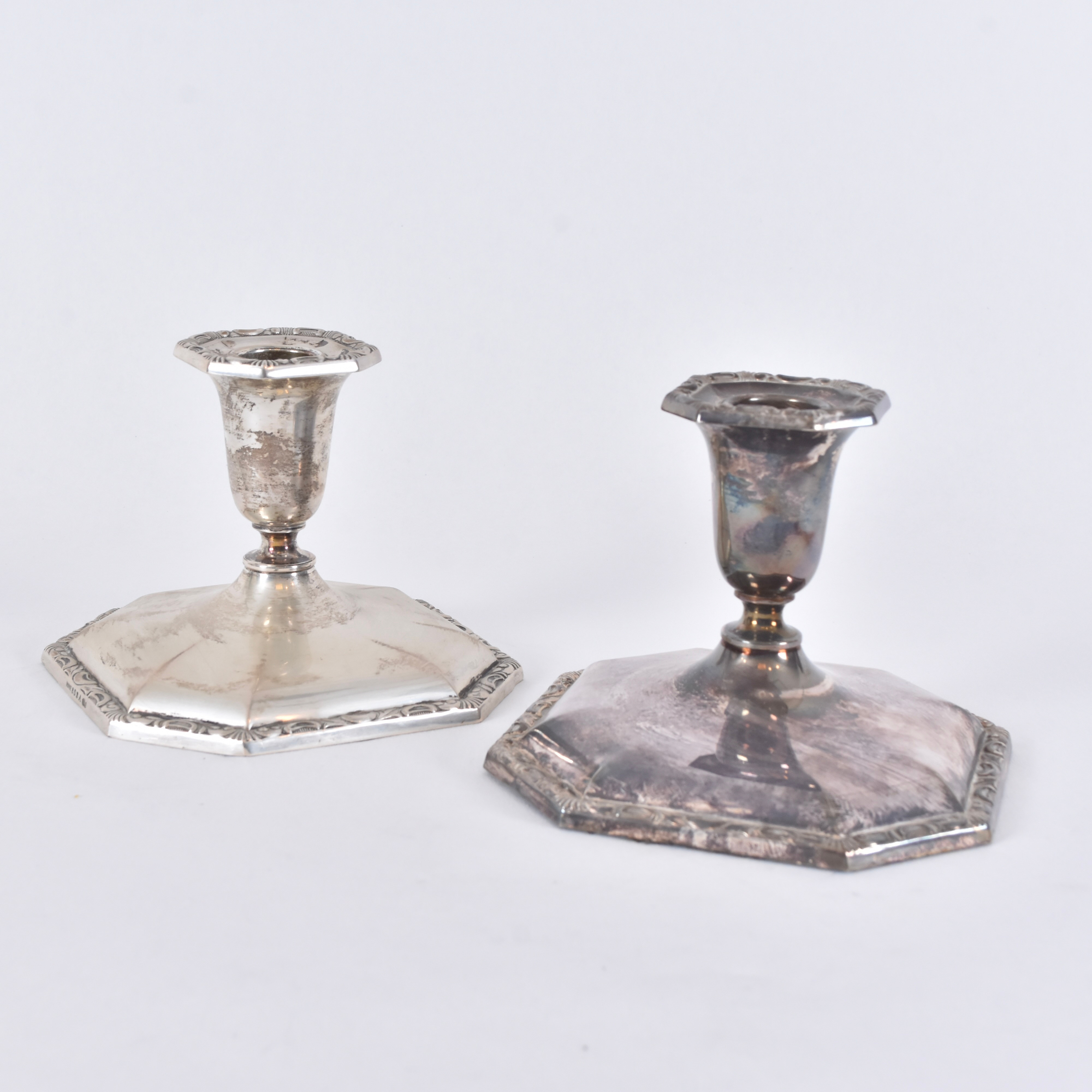 LJUSSTAKAR, 1 par, silver, Norge 1900-tal.