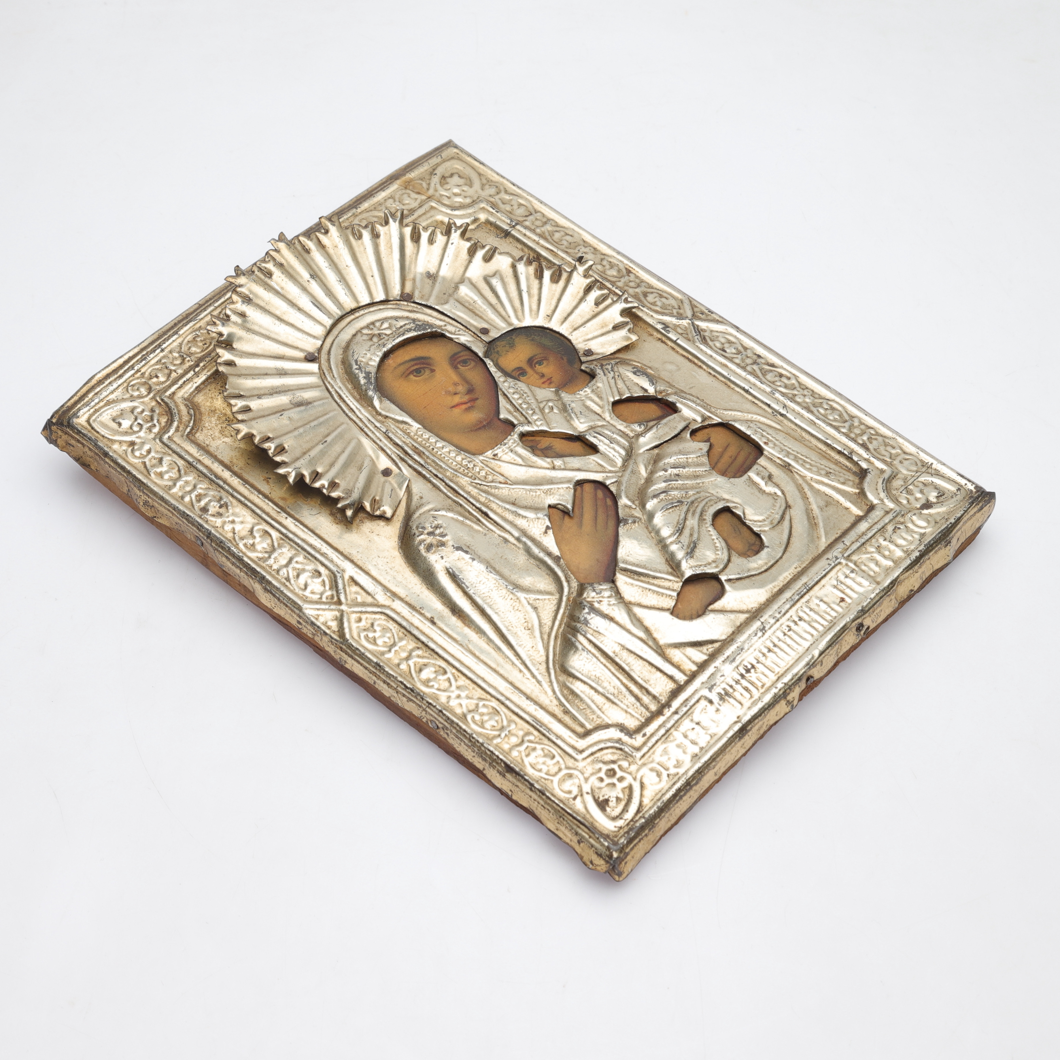 IKON, trä/metall, Ryssland, 1900-tal.