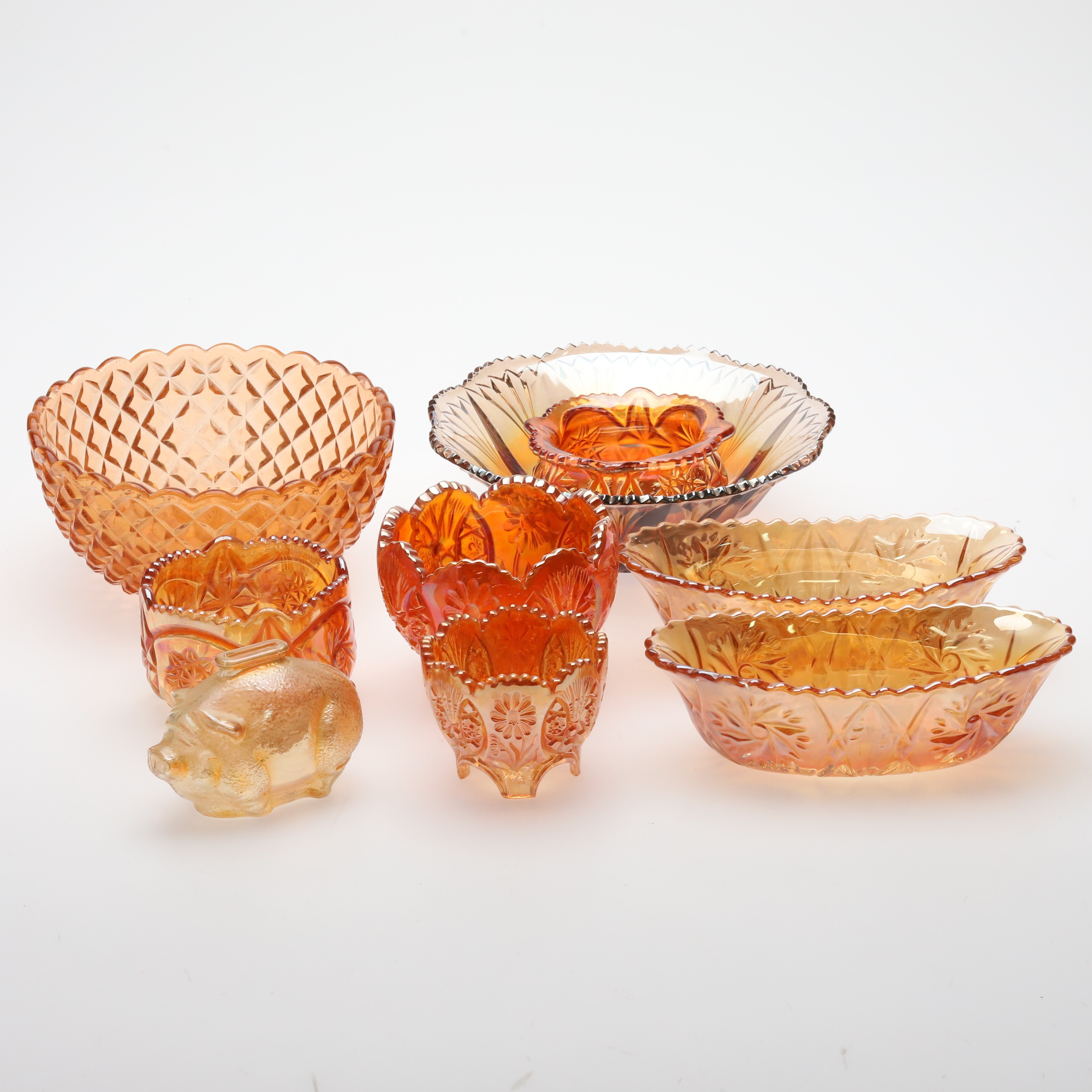 LYSTERGLAS, parti på 9 delar.