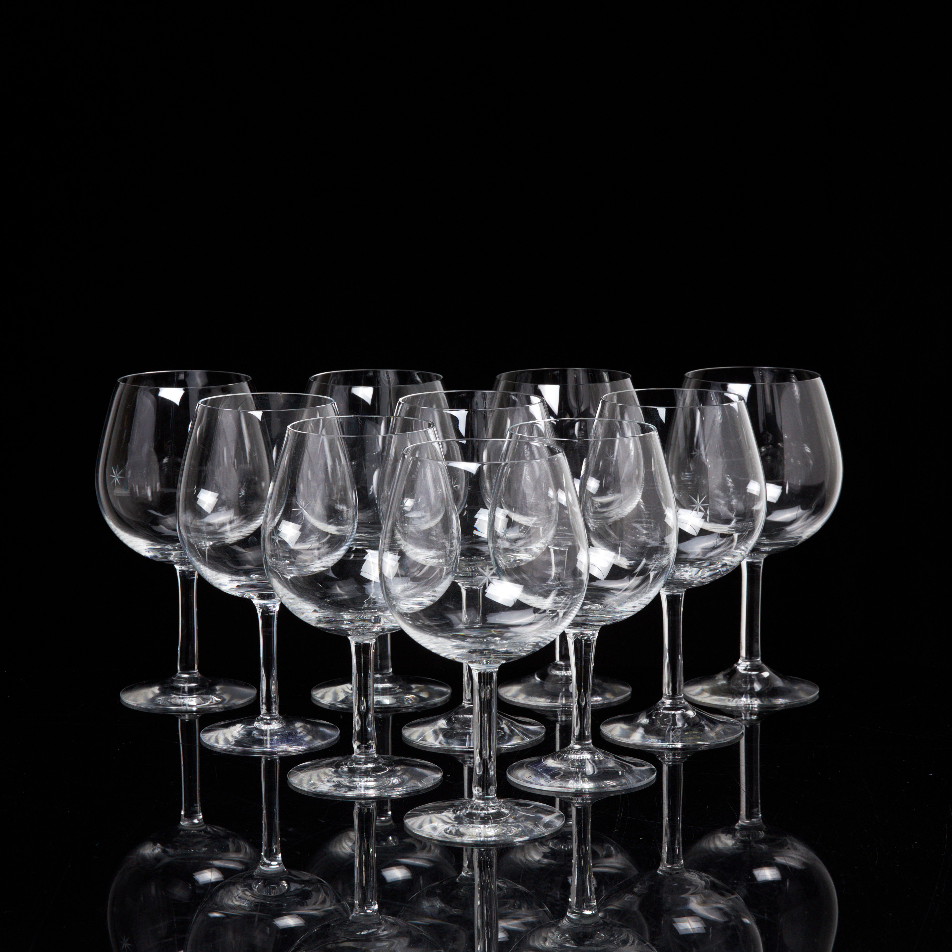 SIGNE PERSSON-MELIN. "Boquet", 10 st, rödvinsglas, Kosta Boda.