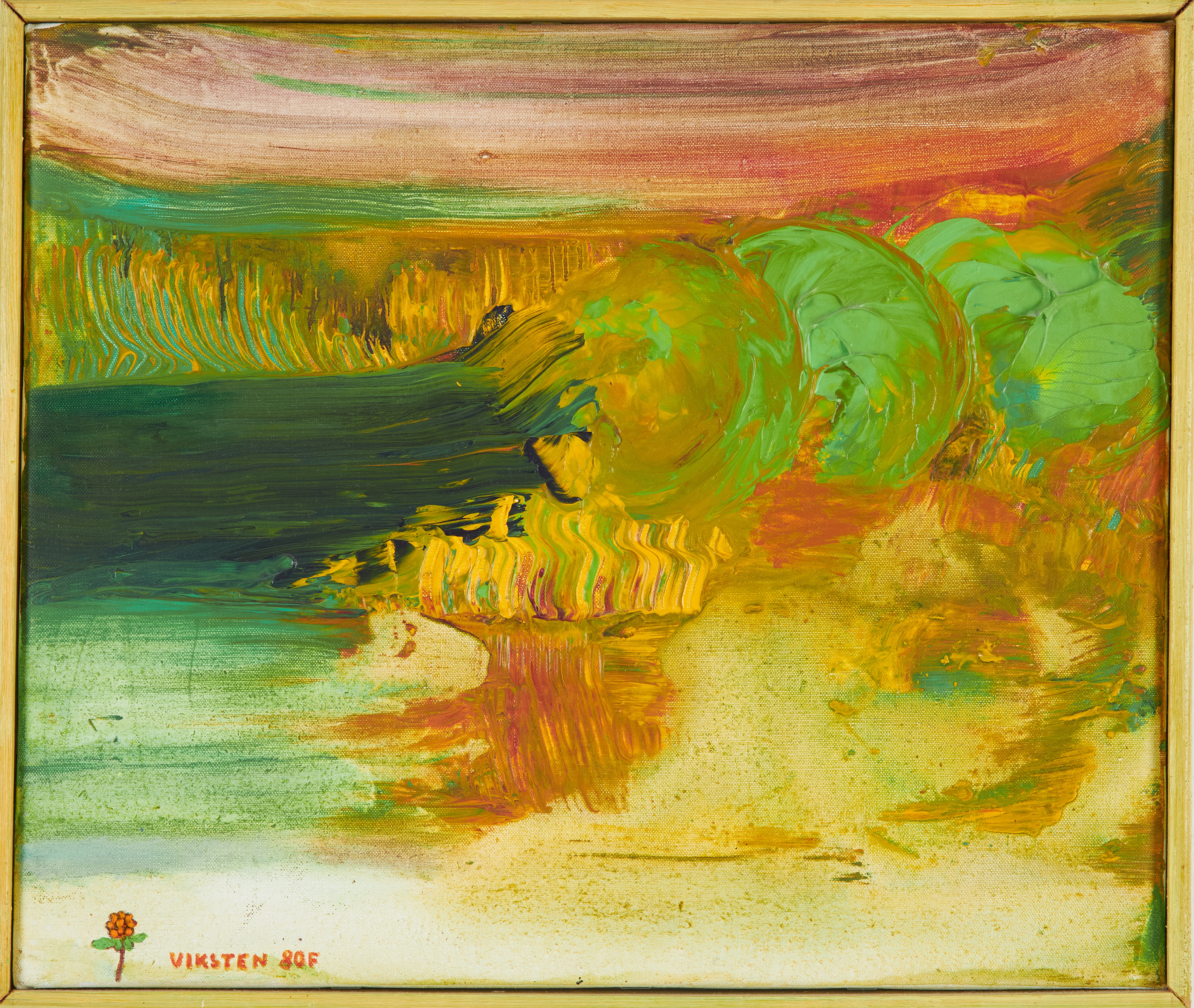 HANS VIKSTEN (1926-1987). Hjortron, akryl på duk, signerad och daterad 80.