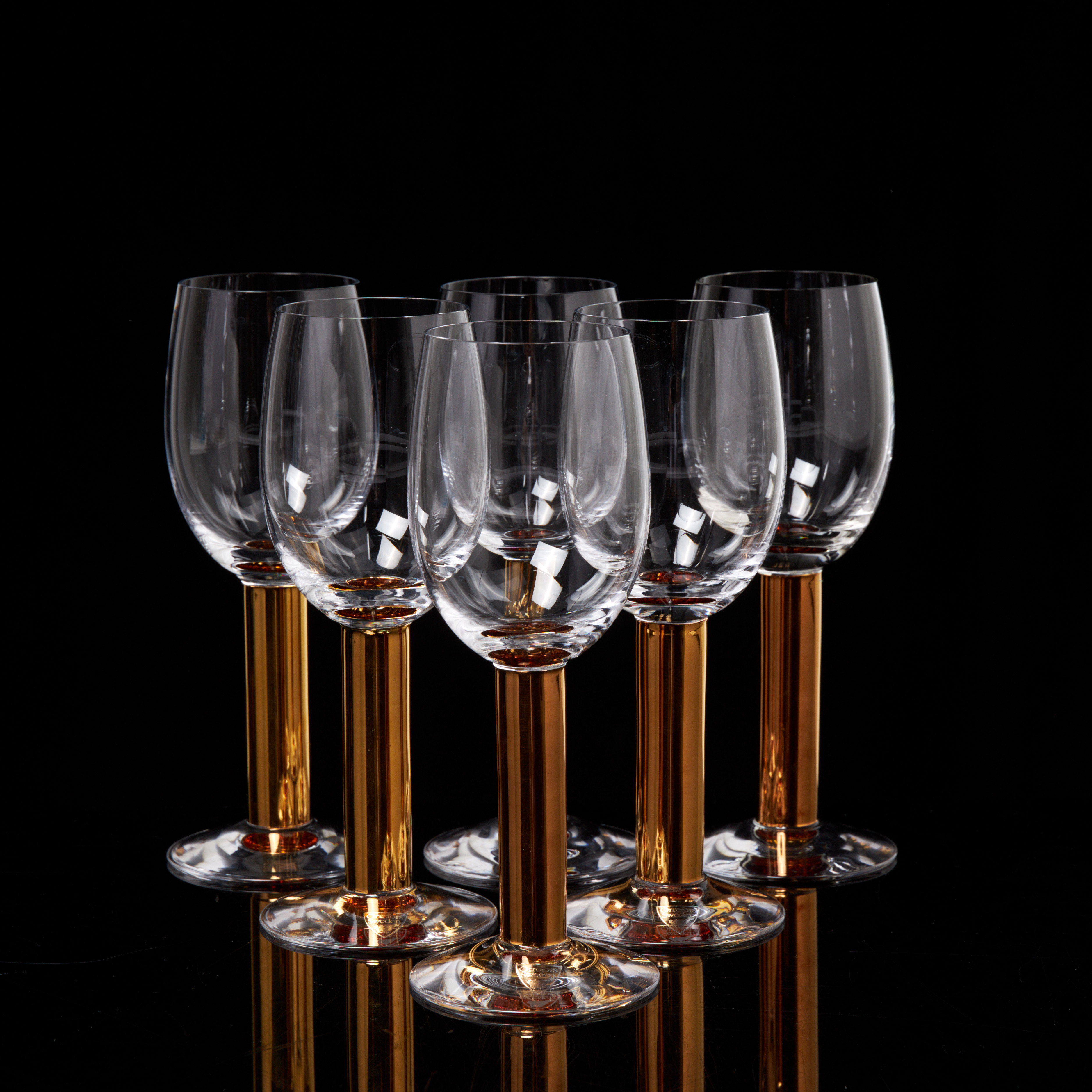 GUNNAR CYRÉN. Vinglas, 6 st, "Nobel", Orrefors, formgivna 1991.