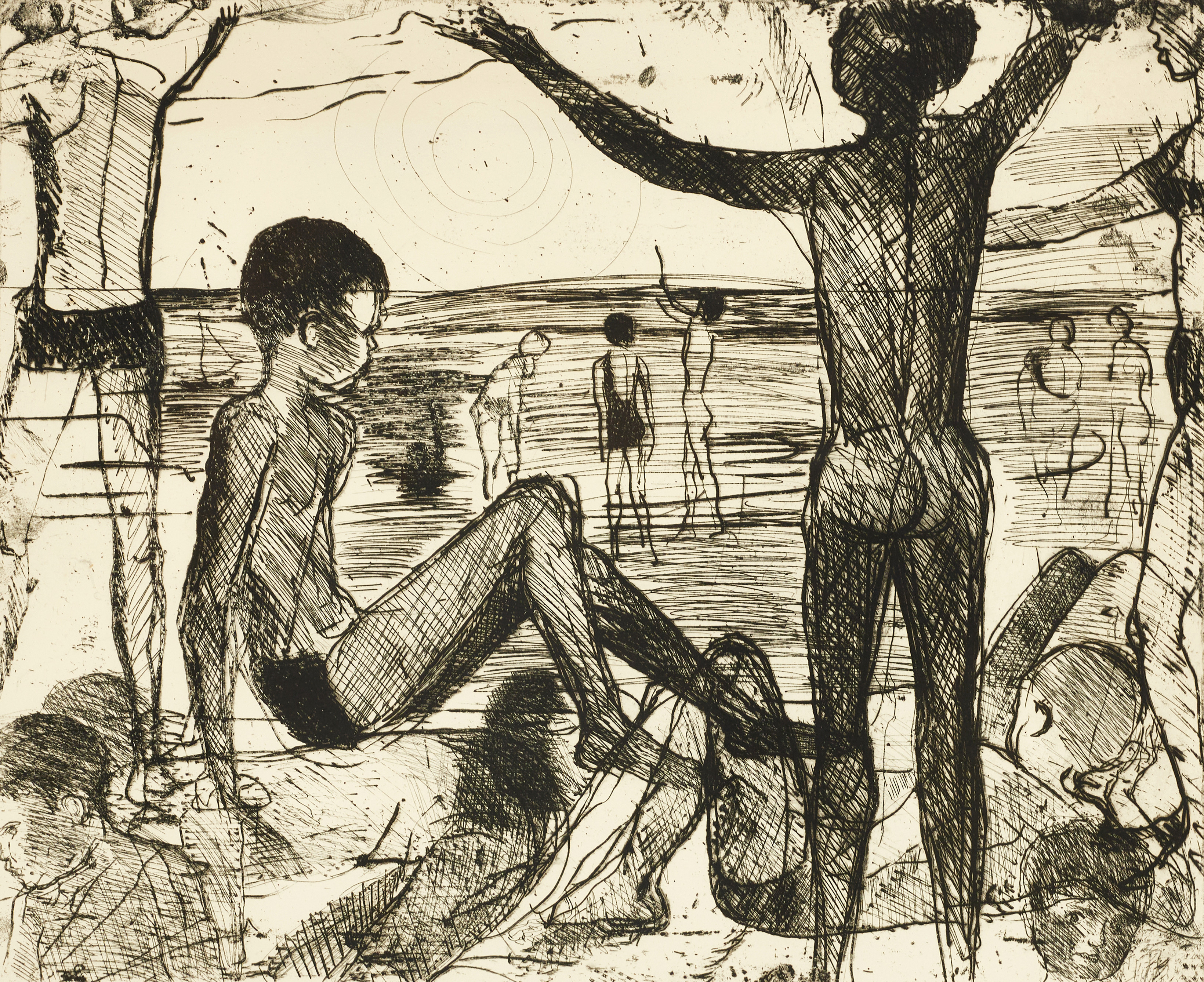 CECILIA FRISENDAHL (1922-2014). "Sommar", signerad och numrerad 5/10, etsning.