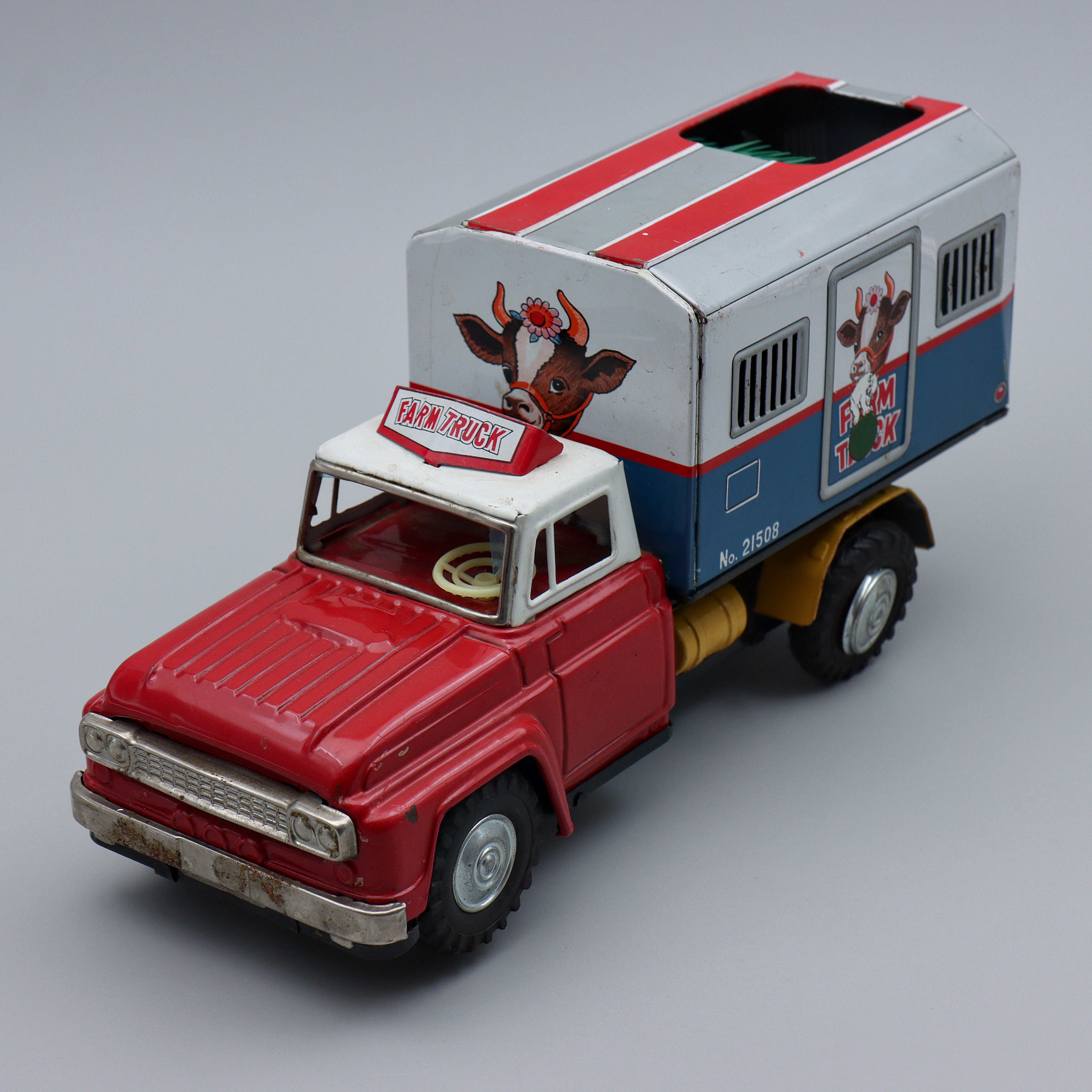 ALPS, LEKSAKSBIL I LITOGRAFERAD PLÅT "FARM TRUCK", NO.21508, JAPAN, 1950-TAL.