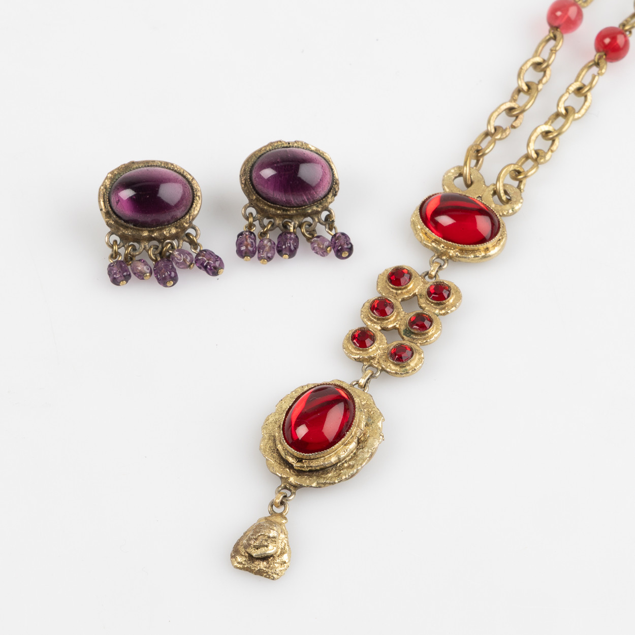 HENRY PERICHON (1910-1971) FRANKRIKE. Halsband och örhängen, 1950/60-tal.